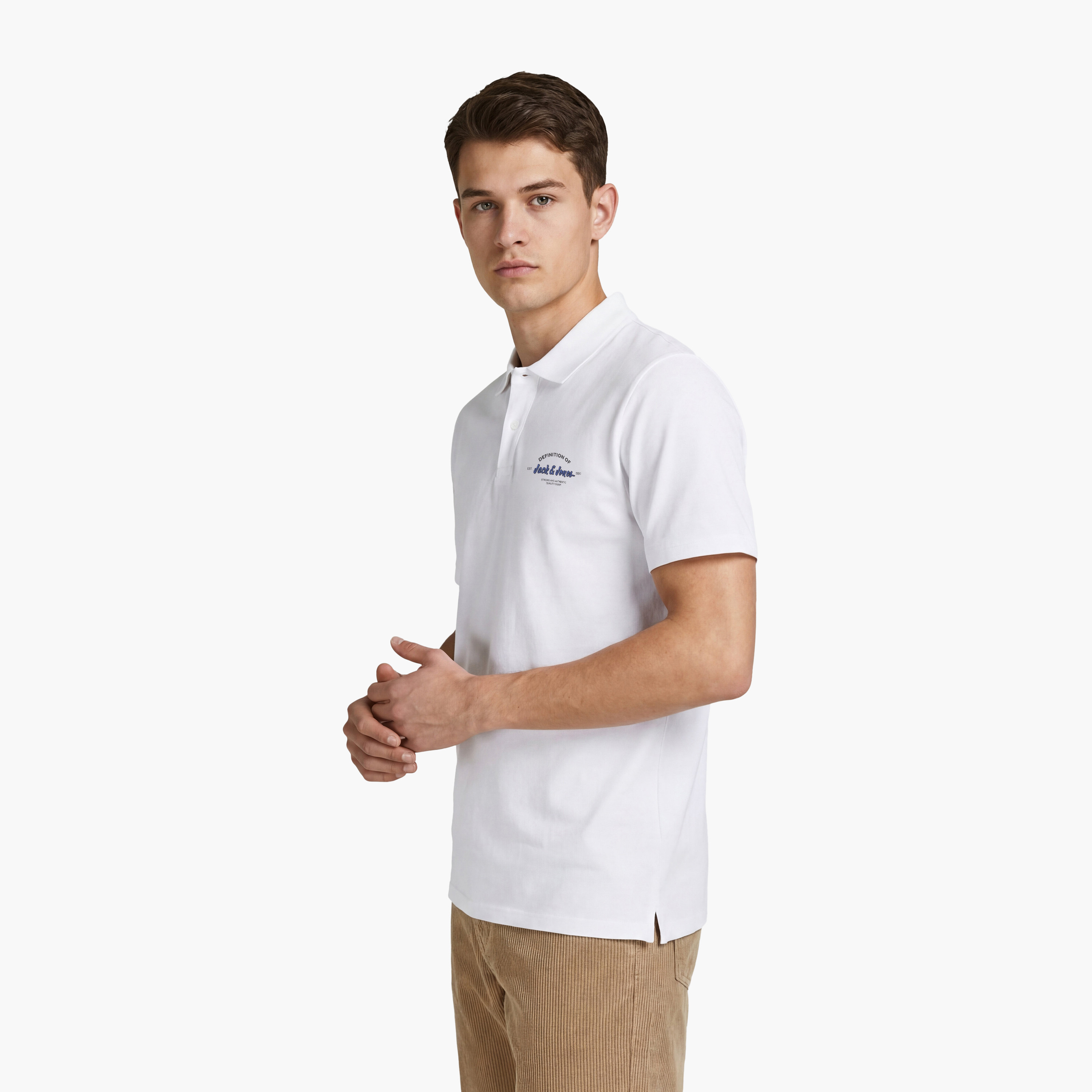 تي شيرت بولو رجالي سادة بياقة وأكمام قصيرة من جاك اند جونز-men-clothing-tshirtsandpolos-polos-image-10