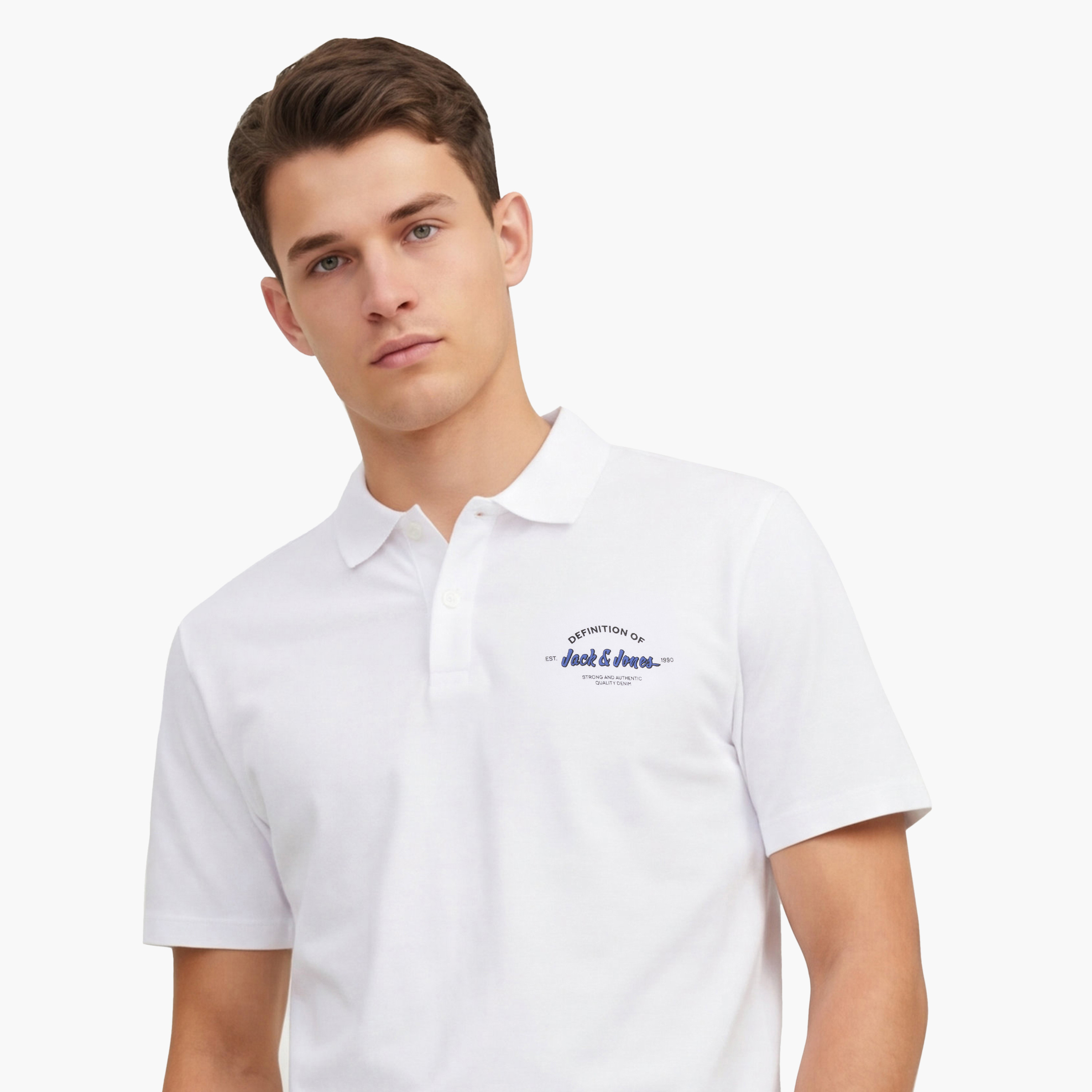 تي شيرت بولو رجالي سادة بياقة وأكمام قصيرة من جاك اند جونز-men-clothing-tshirtsandpolos-polos-image-11