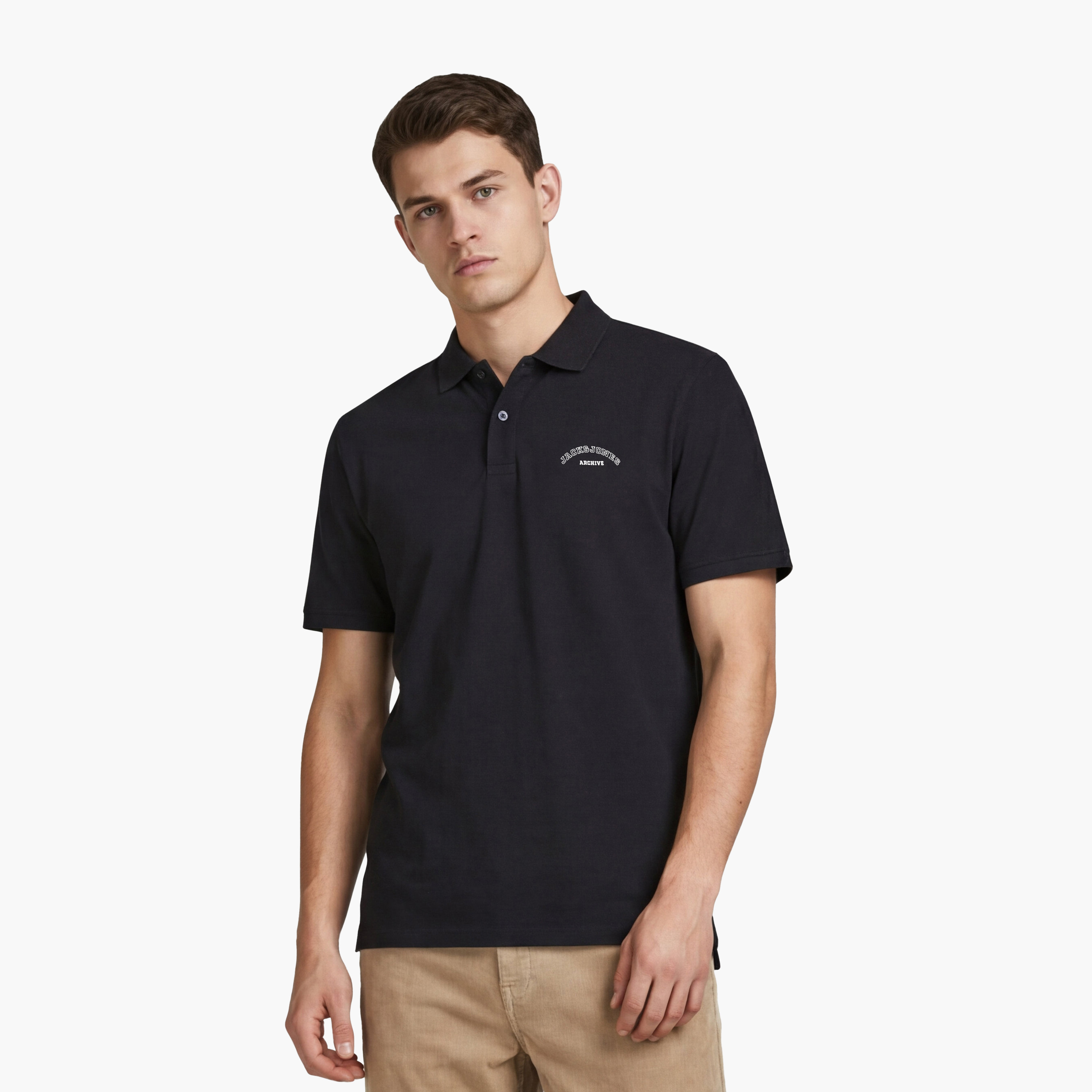 Jack & Jones Plain Collared Short Sleeves Men's Polo T-Shirt-men-clothing-tshirtsandpolos-polos-image-1