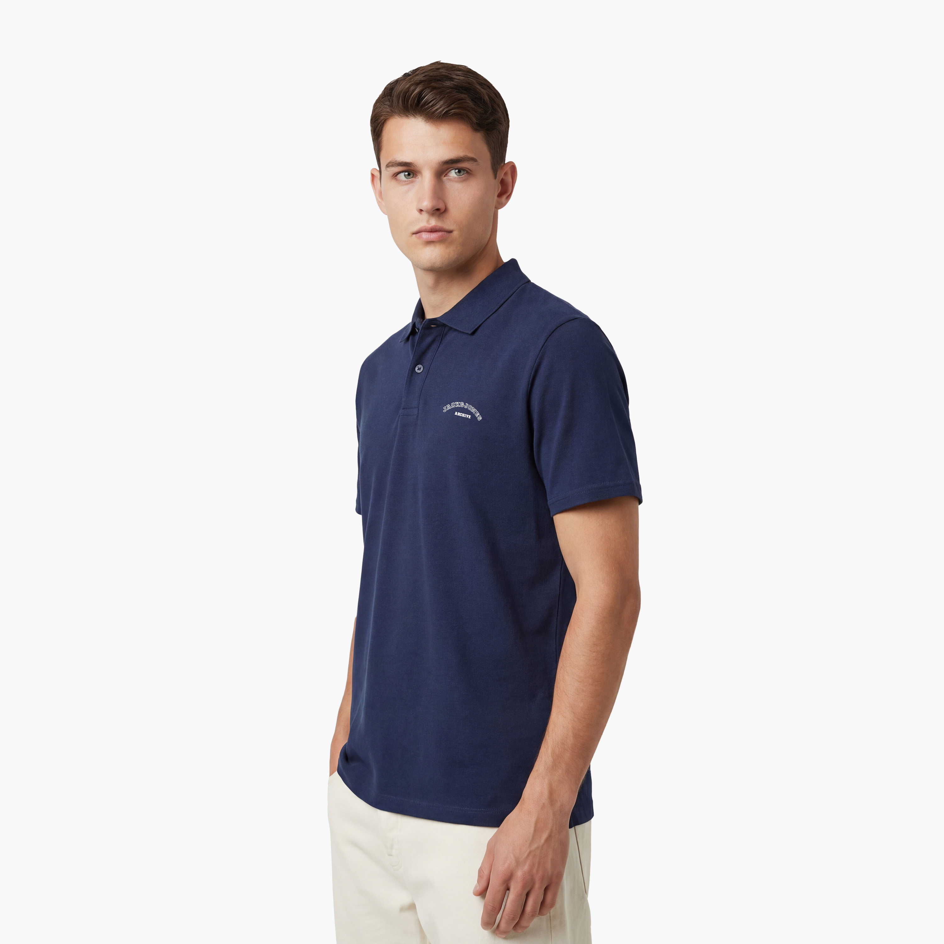 تي شيرت بولو رجالي سادة بياقة وأكمام قصيرة من جاك اند جونز-men-clothing-tshirtsandpolos-polos-image-15
