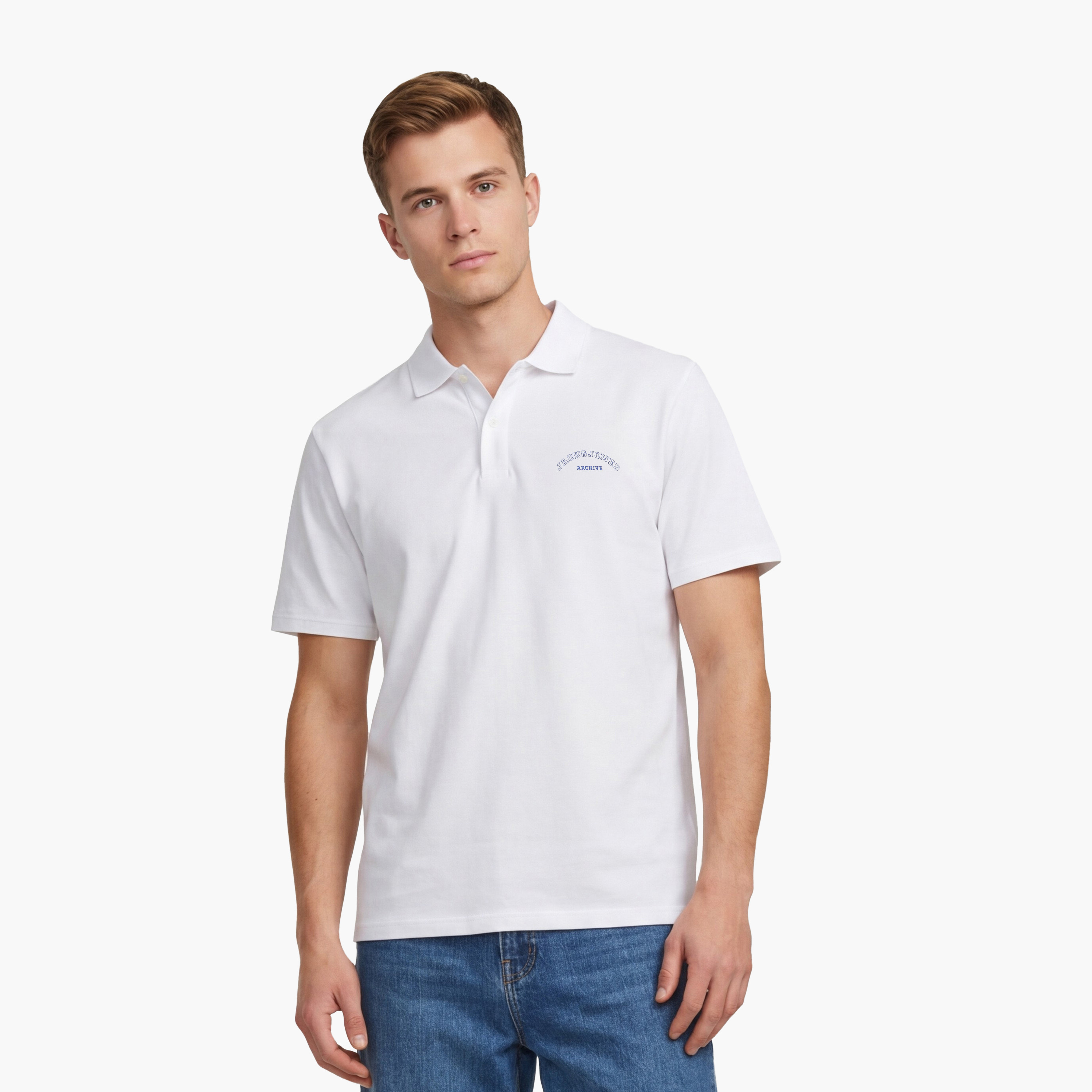 تي شيرت بولو رجالي سادة بياقة وأكمام قصيرة من جاك اند جونز-men-clothing-tshirtsandpolos-polos-image-6