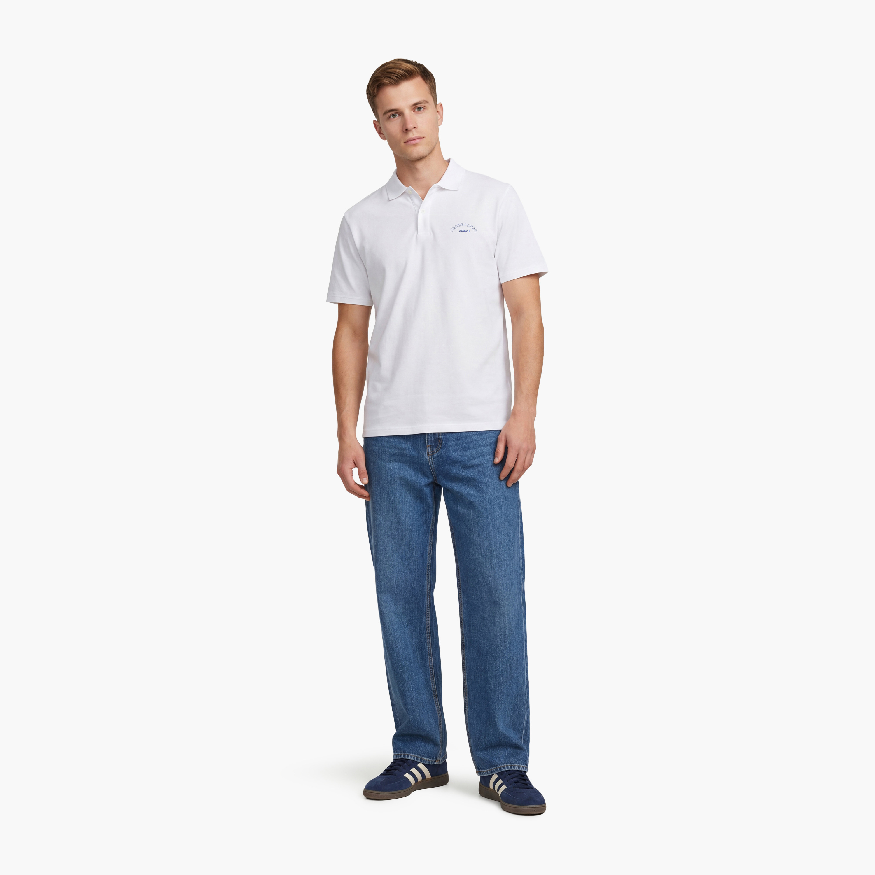 تي شيرت بولو رجالي سادة بياقة وأكمام قصيرة من جاك اند جونز-men-clothing-tshirtsandpolos-polos-image-7
