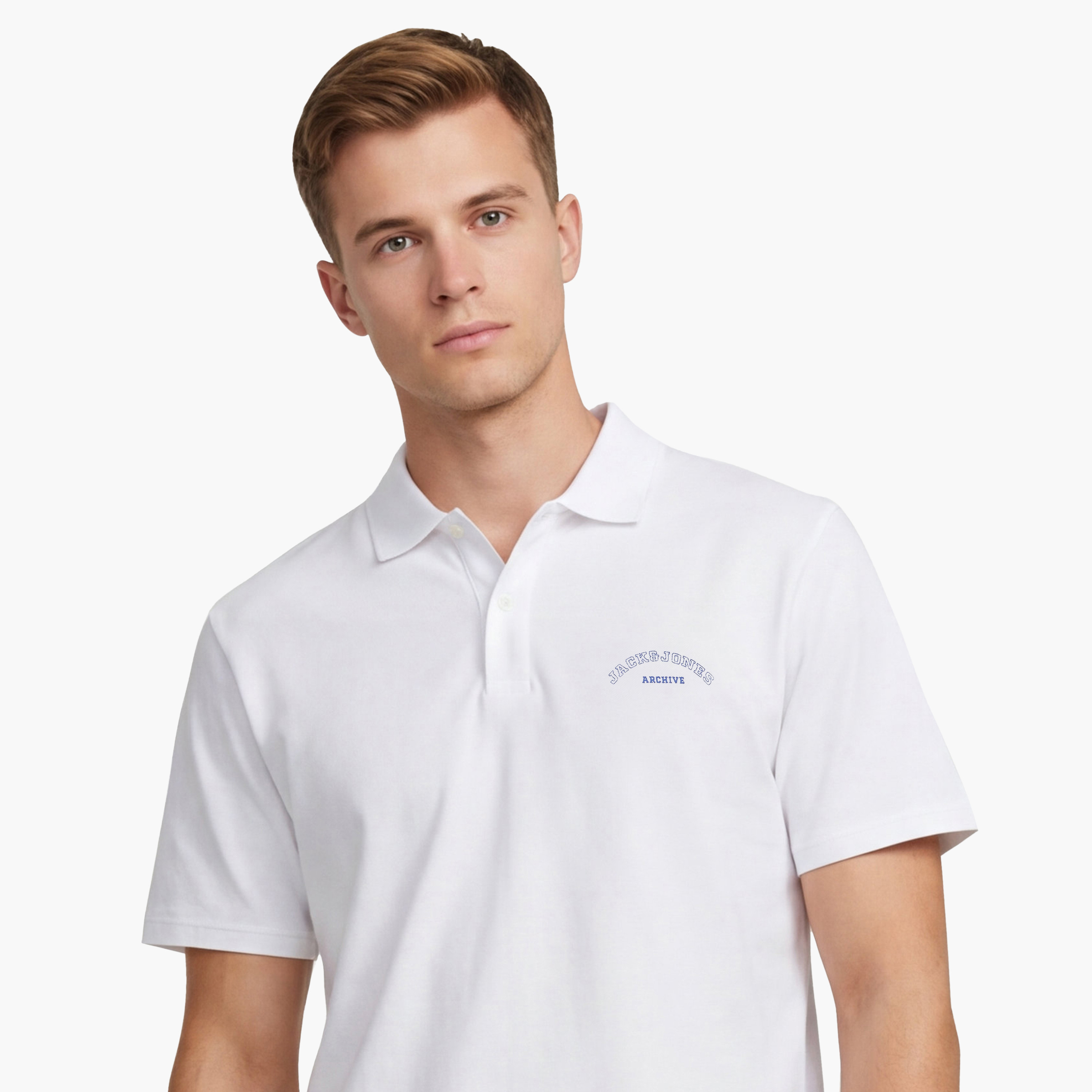تي شيرت بولو رجالي سادة بياقة وأكمام قصيرة من جاك اند جونز-men-clothing-tshirtsandpolos-polos-image-10