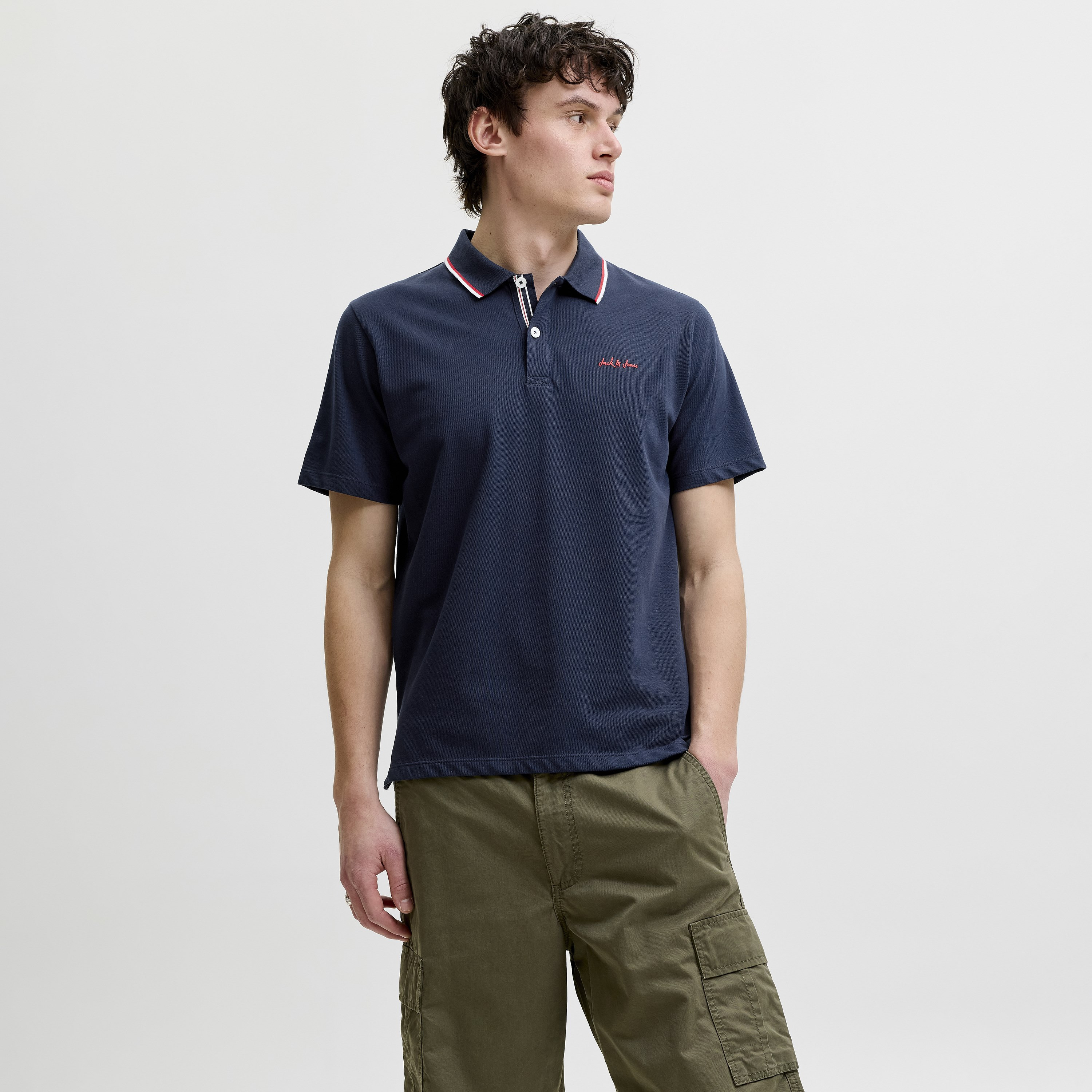 Jack & Jones Plain Collared Short Sleeves Men's Polo T-Shirt-men-clothing-tshirtsandpolos-polos-image-1