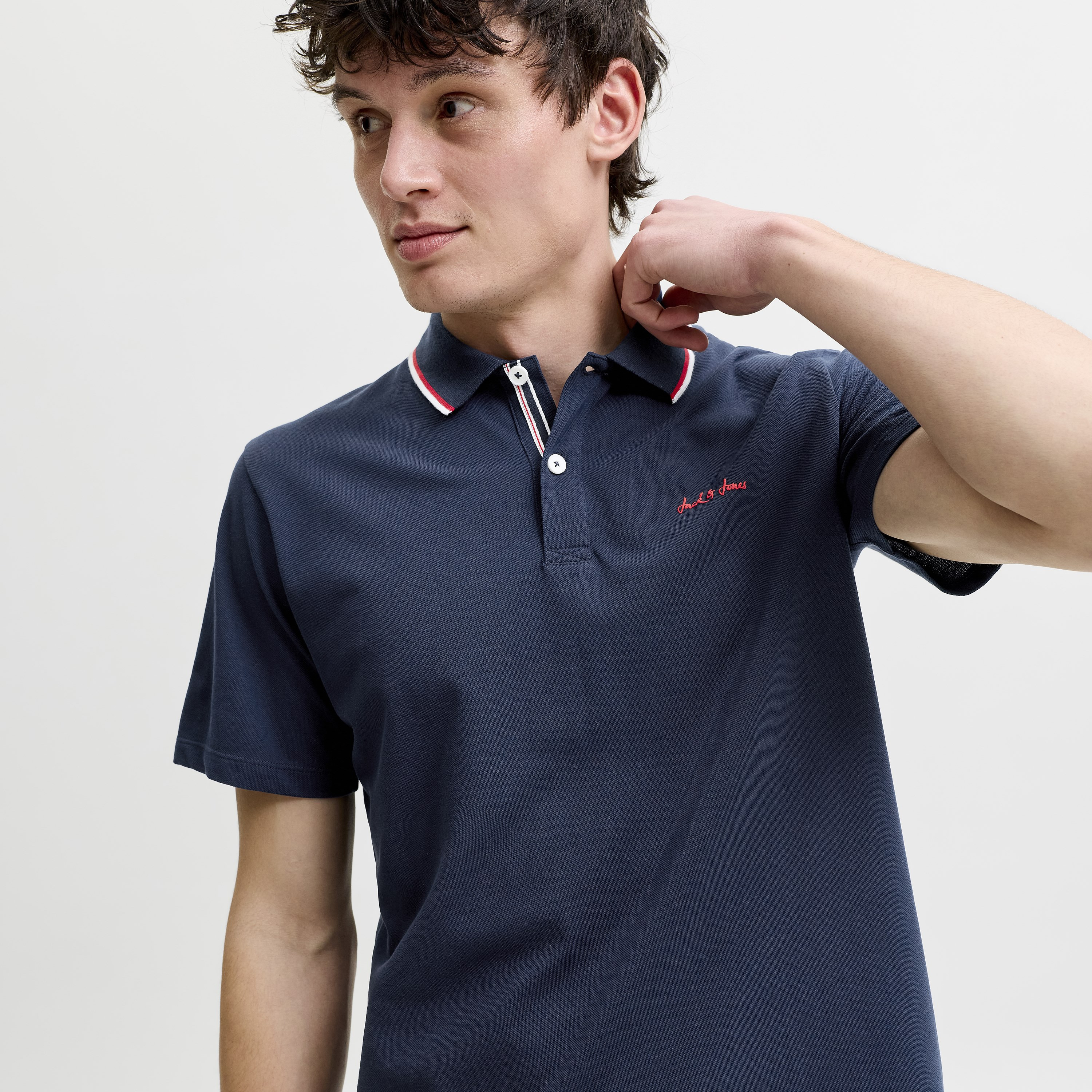 Jack & Jones Plain Collared Short Sleeves Men's Polo T-Shirt-men-clothing-tshirtsandpolos-polos-image-3