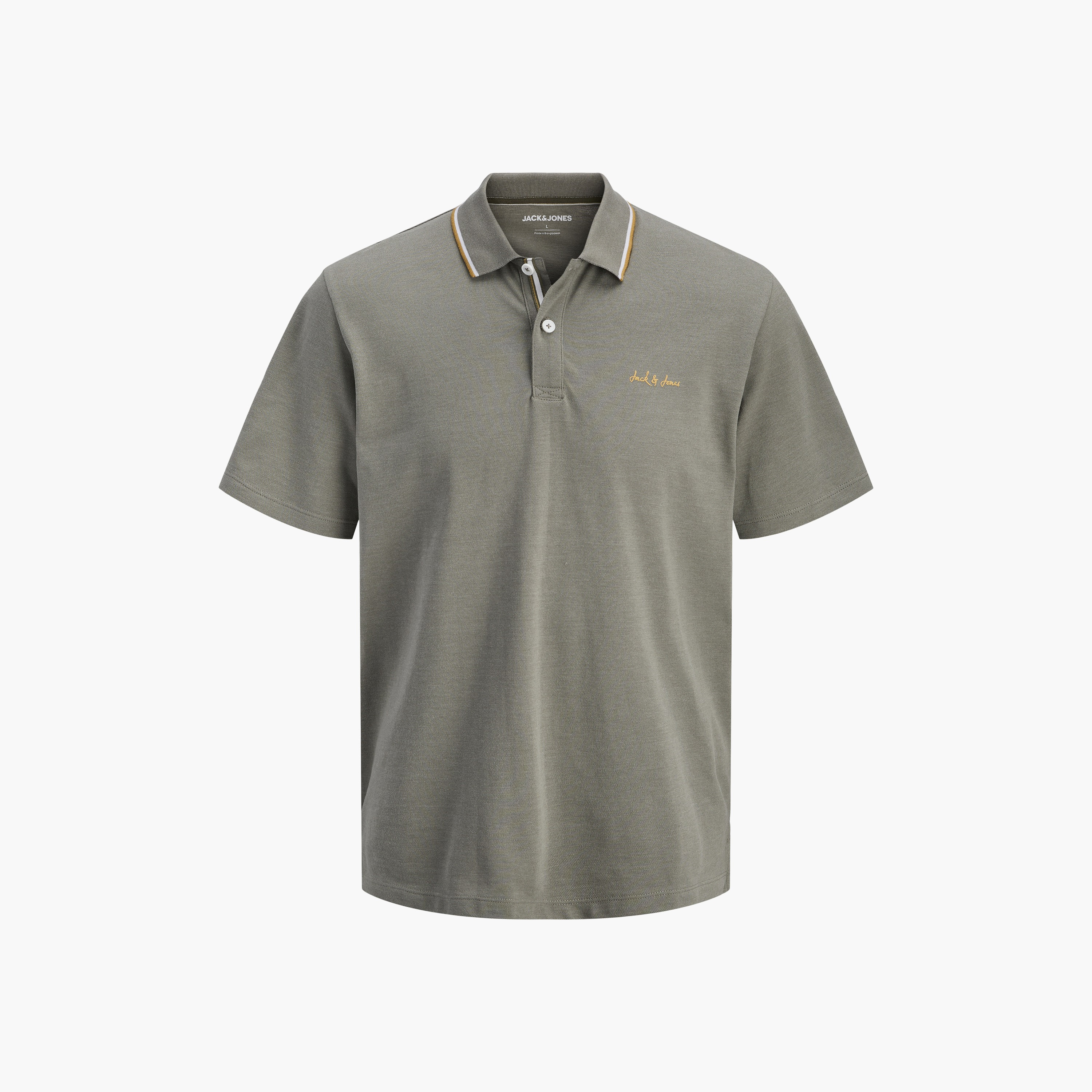 تي شيرت بولو رجالي سادة بياقة وأكمام قصيرة من جاك اند جونز-men-clothing-tshirtsandpolos-polos-image-7