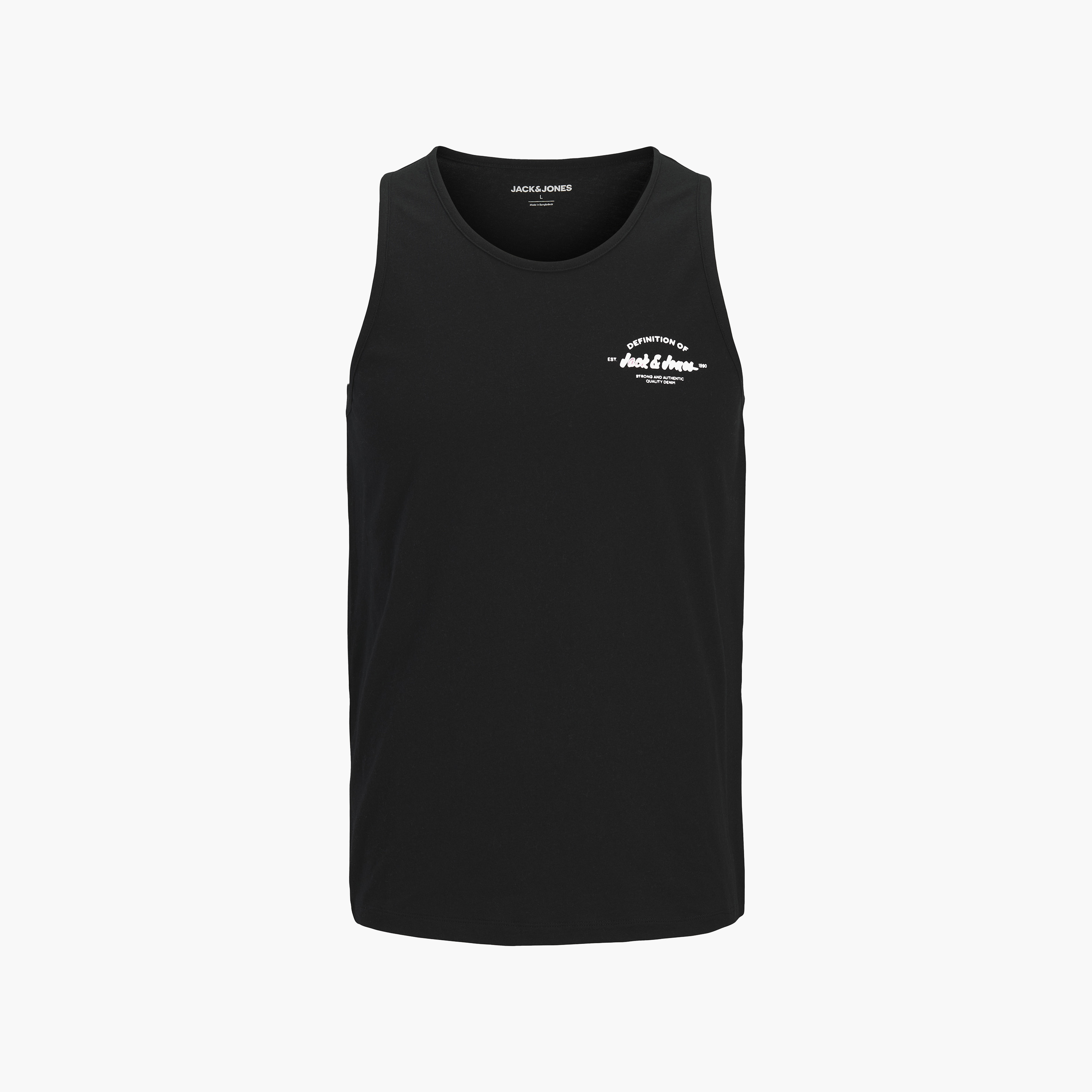 تيشيرت "تانك" رجالي سادة بدون أكمام بياقة مستديرة من جاك آند جونز-men-clothing-tshirtsandpolos-tshirts-image-5