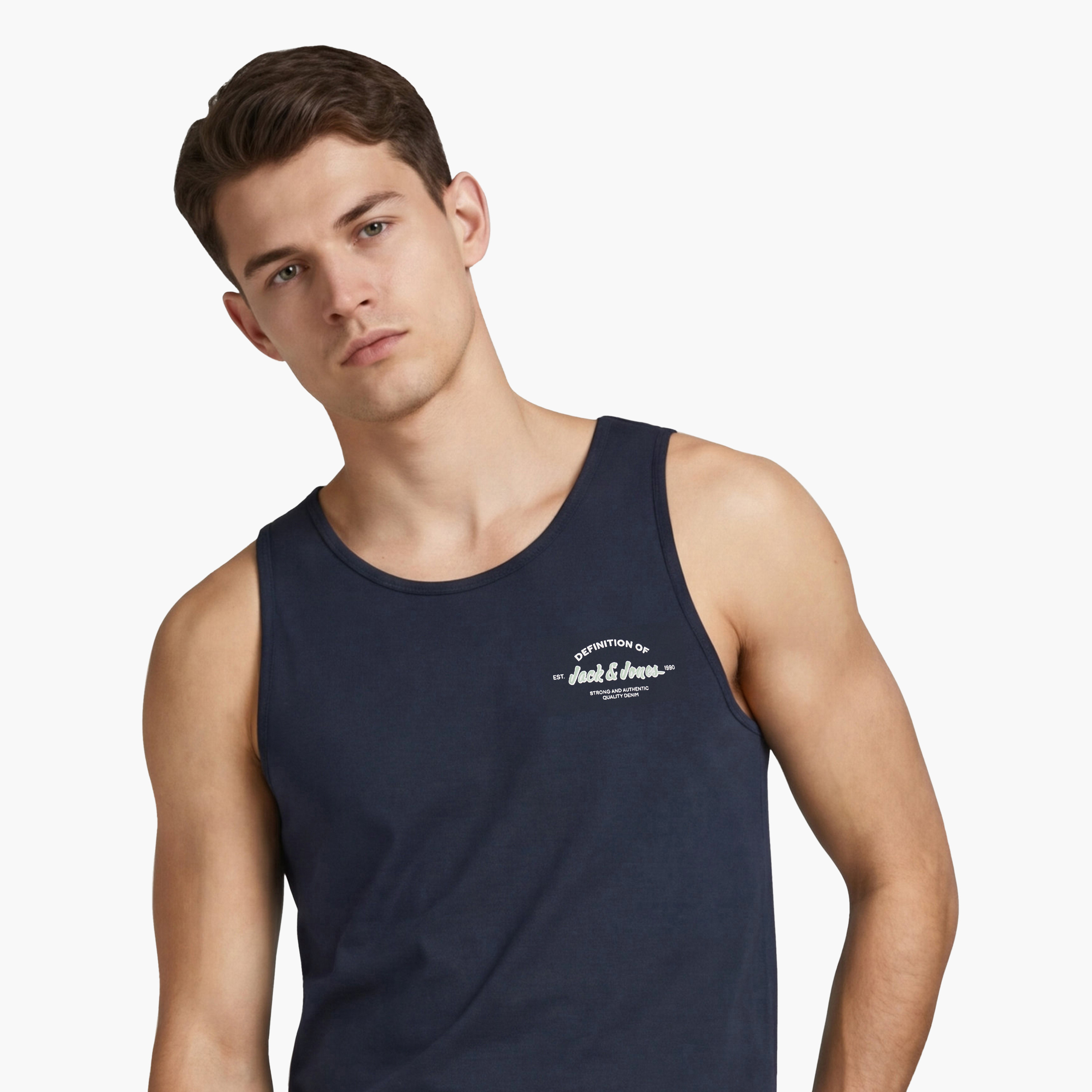 تيشيرت "تانك" رجالي سادة بدون أكمام بياقة مستديرة من جاك آند جونز-men-clothing-tshirtsandpolos-tshirts-image-14
