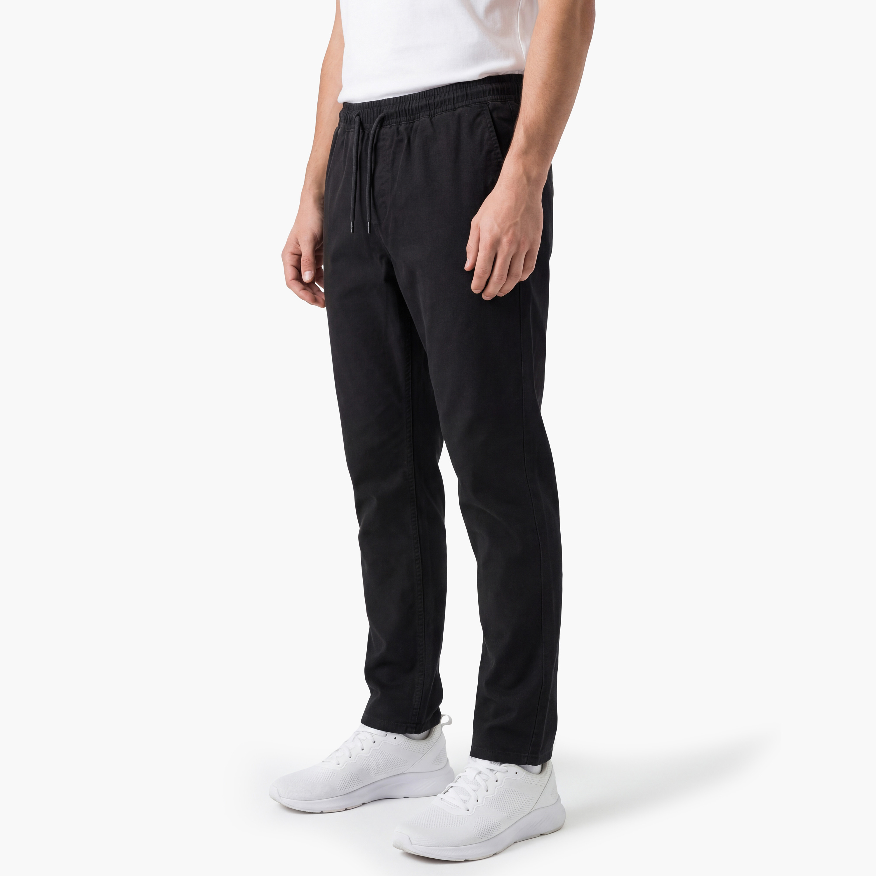 بنطلون رياضي (جوغر) رجالي جاك آند جونز سادة برباط شد وخصر متوسط الارتفاع-men-clothing-bottoms-joggers-image-3