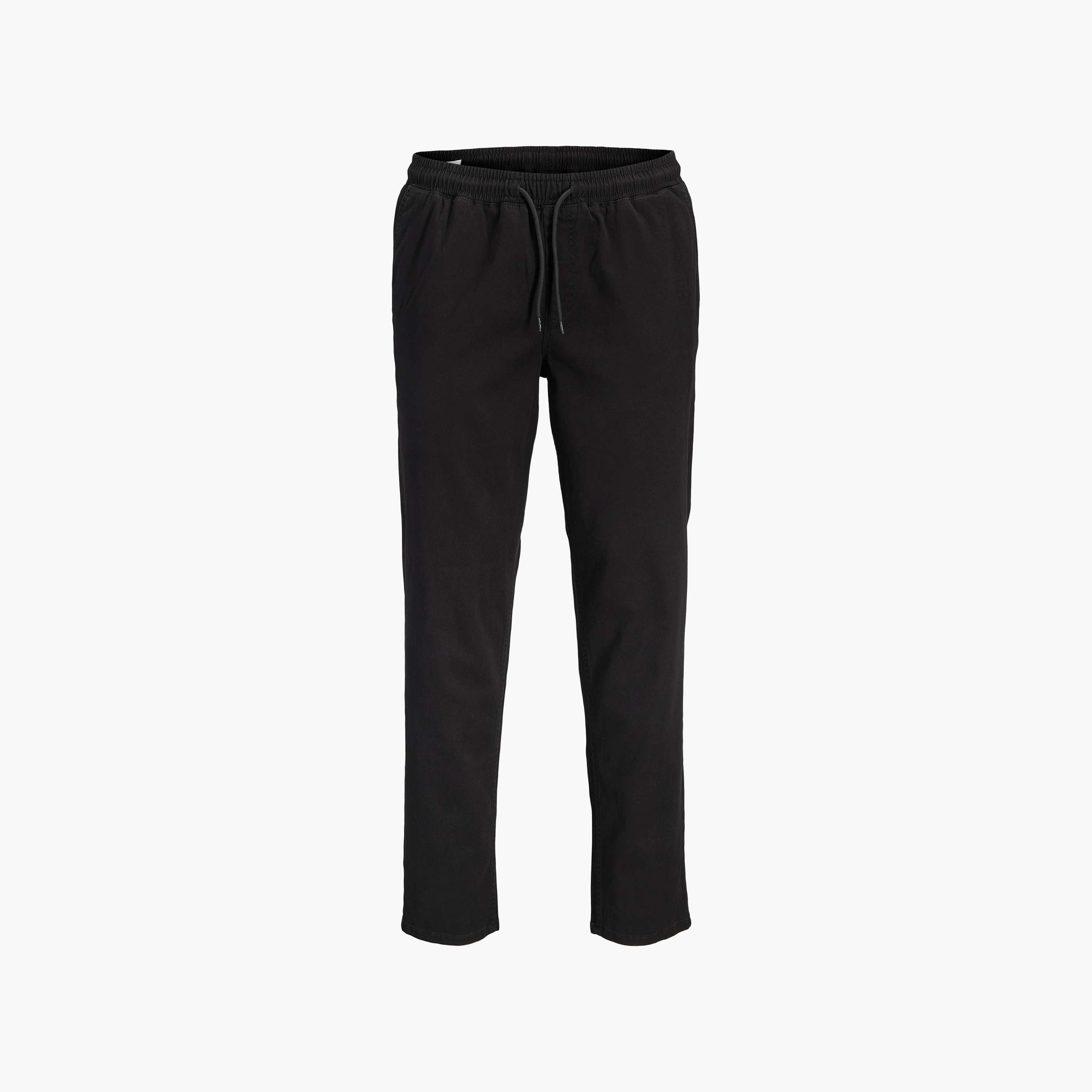 بنطلون رياضي (جوغر) رجالي جاك آند جونز سادة برباط شد وخصر متوسط الارتفاع-men-clothing-bottoms-joggers-image-6