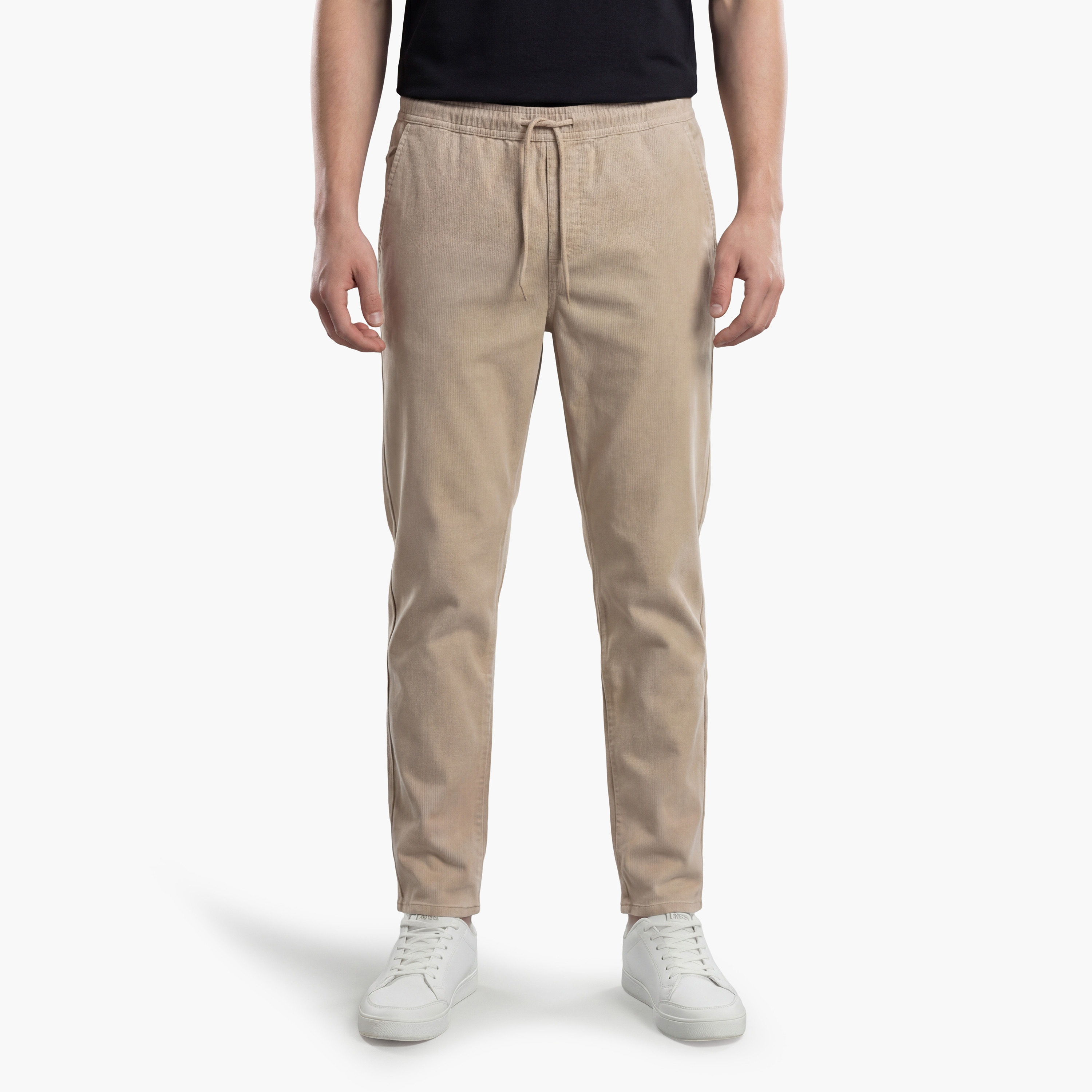 بنطلون رياضي (جوغر) رجالي جاك آند جونز سادة برباط شد وخصر متوسط الارتفاع-men-clothing-bottoms-joggers-image-13