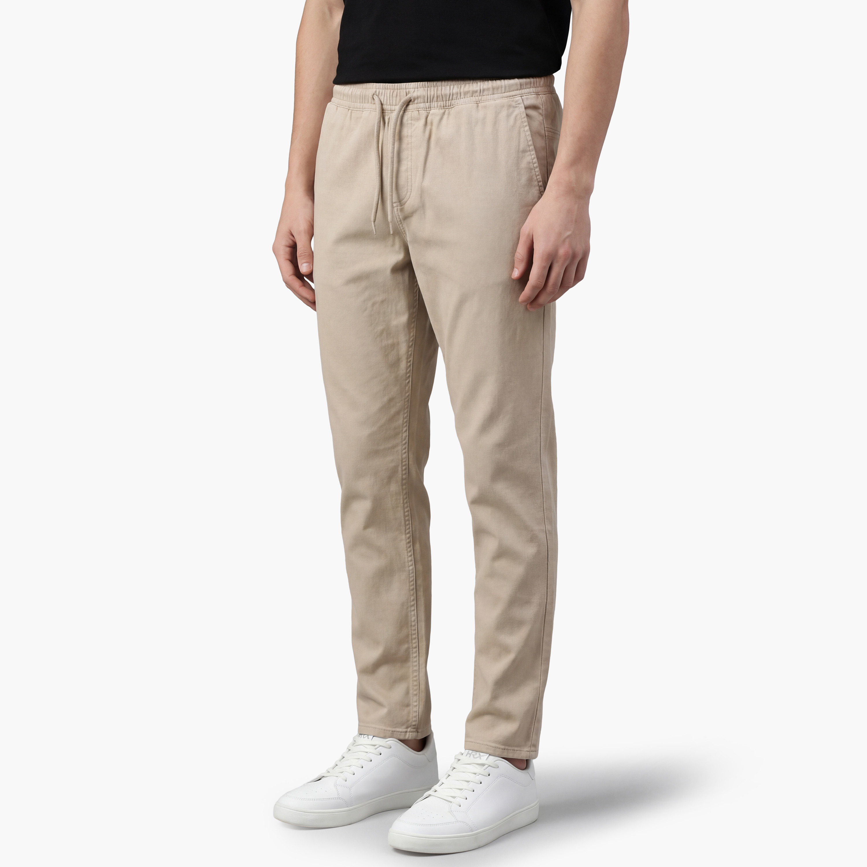 بنطلون رياضي (جوغر) رجالي جاك آند جونز سادة برباط شد وخصر متوسط الارتفاع-men-clothing-bottoms-joggers-image-15