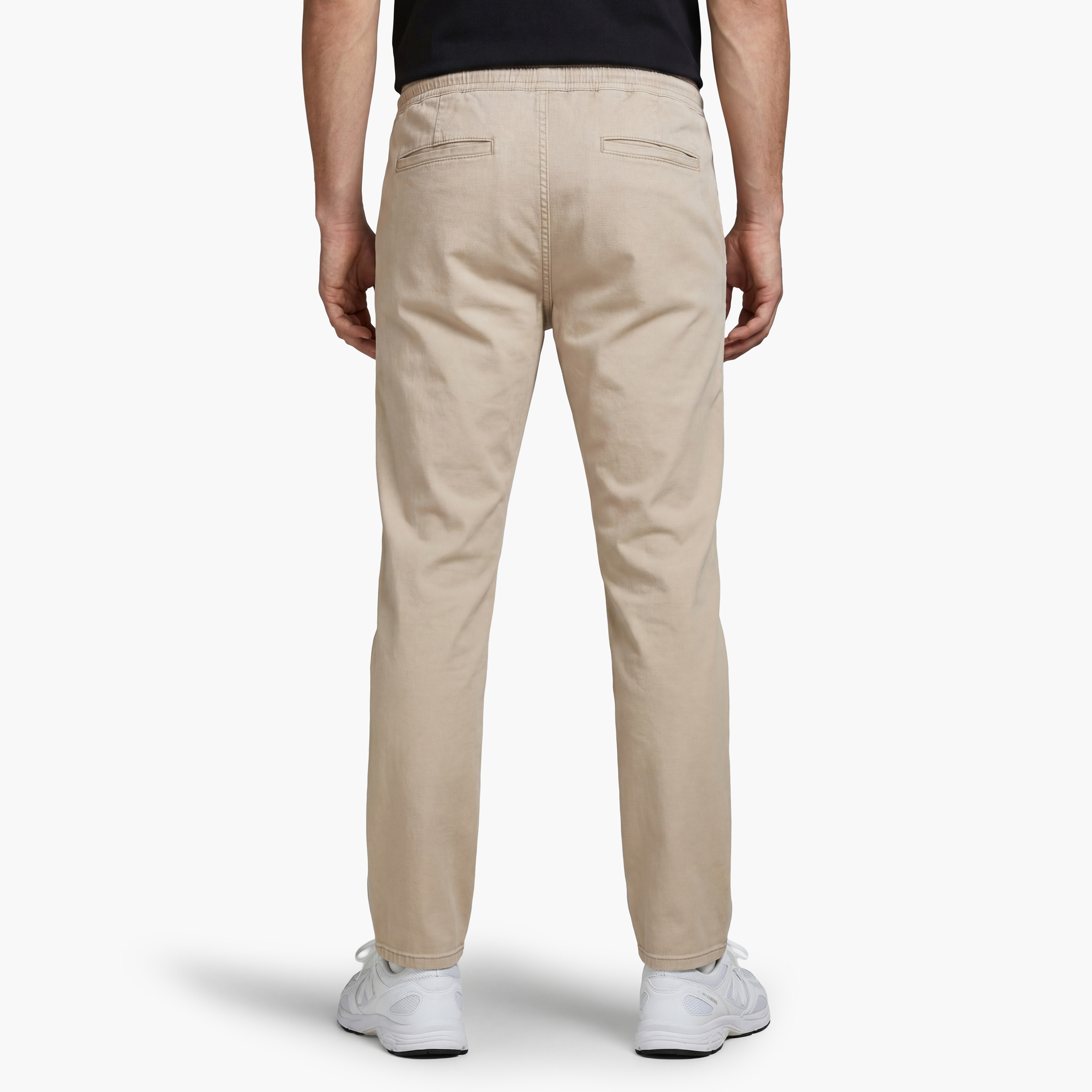 بنطلون رياضي (جوغر) رجالي جاك آند جونز سادة برباط شد وخصر متوسط الارتفاع-men-clothing-bottoms-joggers-image-16