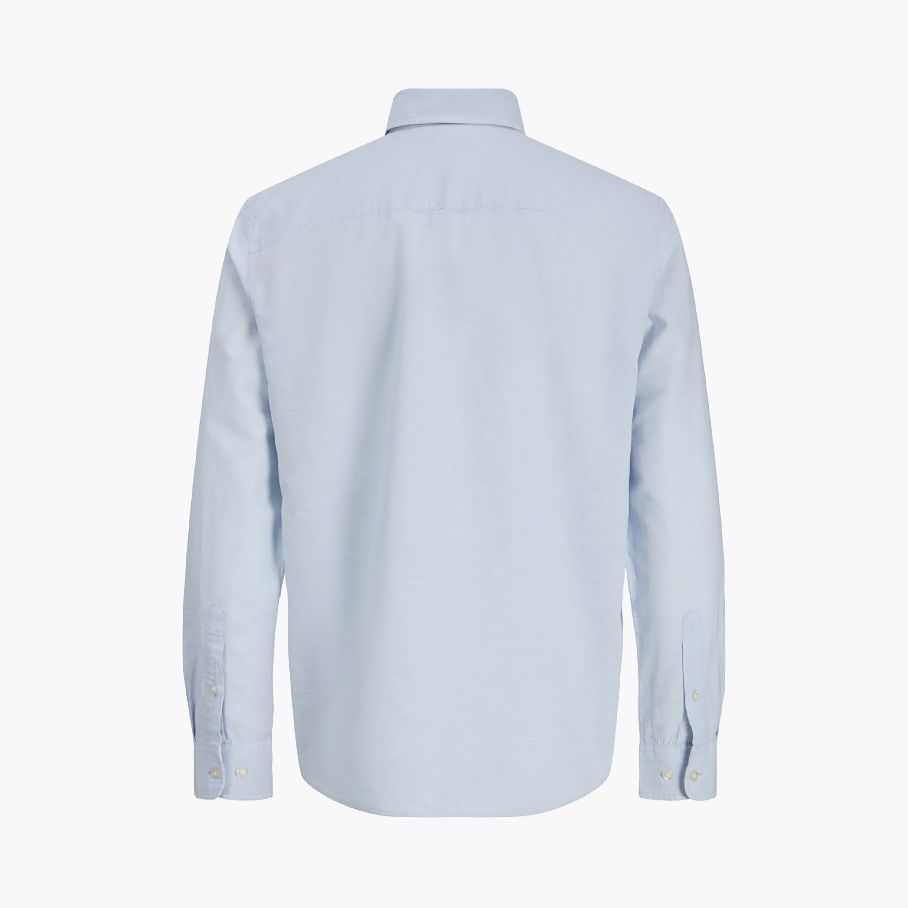 قميص سادة بقصة "ريجيولار فيت" بياقة مدببة وأكمام طويلة رجالي من جاك أند جونز-men-clothing-shirts-image-13