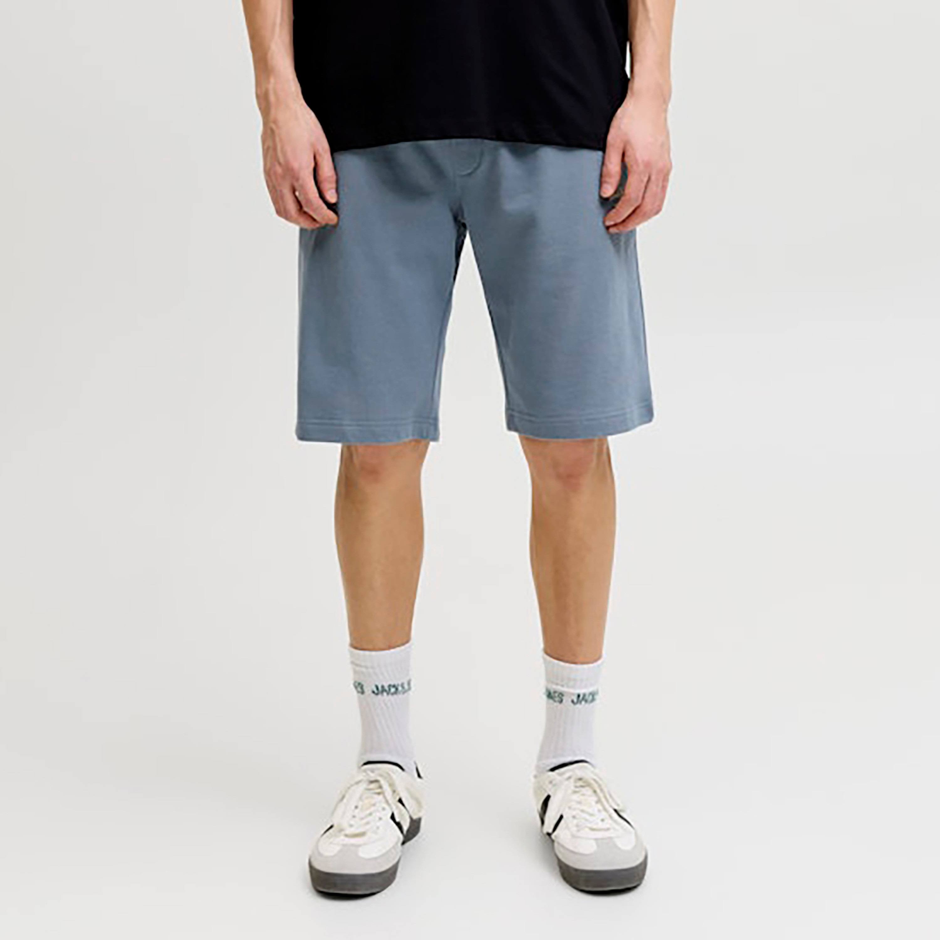 Jack & Jones Plain Mid-Rise Elasticated Drawstring Waist Men's Shorts-men-clothing-bottoms-shorts-image-5