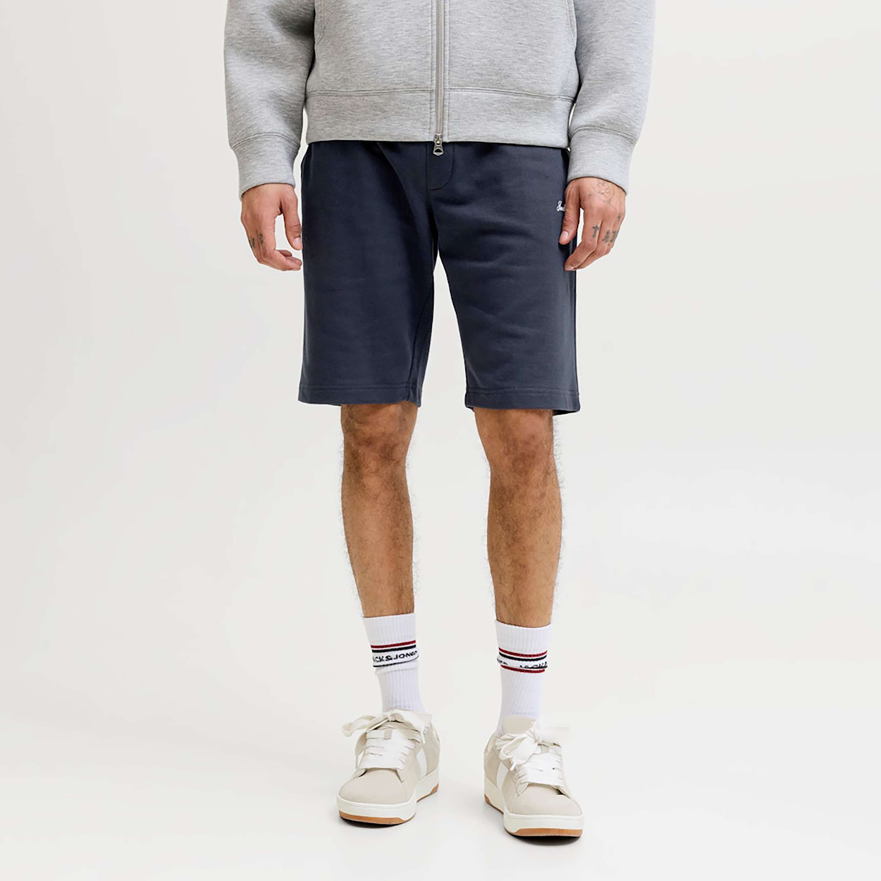 Jack & Jones Plain Mid-Rise Elasticated Drawstring Waist Men's Shorts-men-clothing-bottoms-shorts-image-9