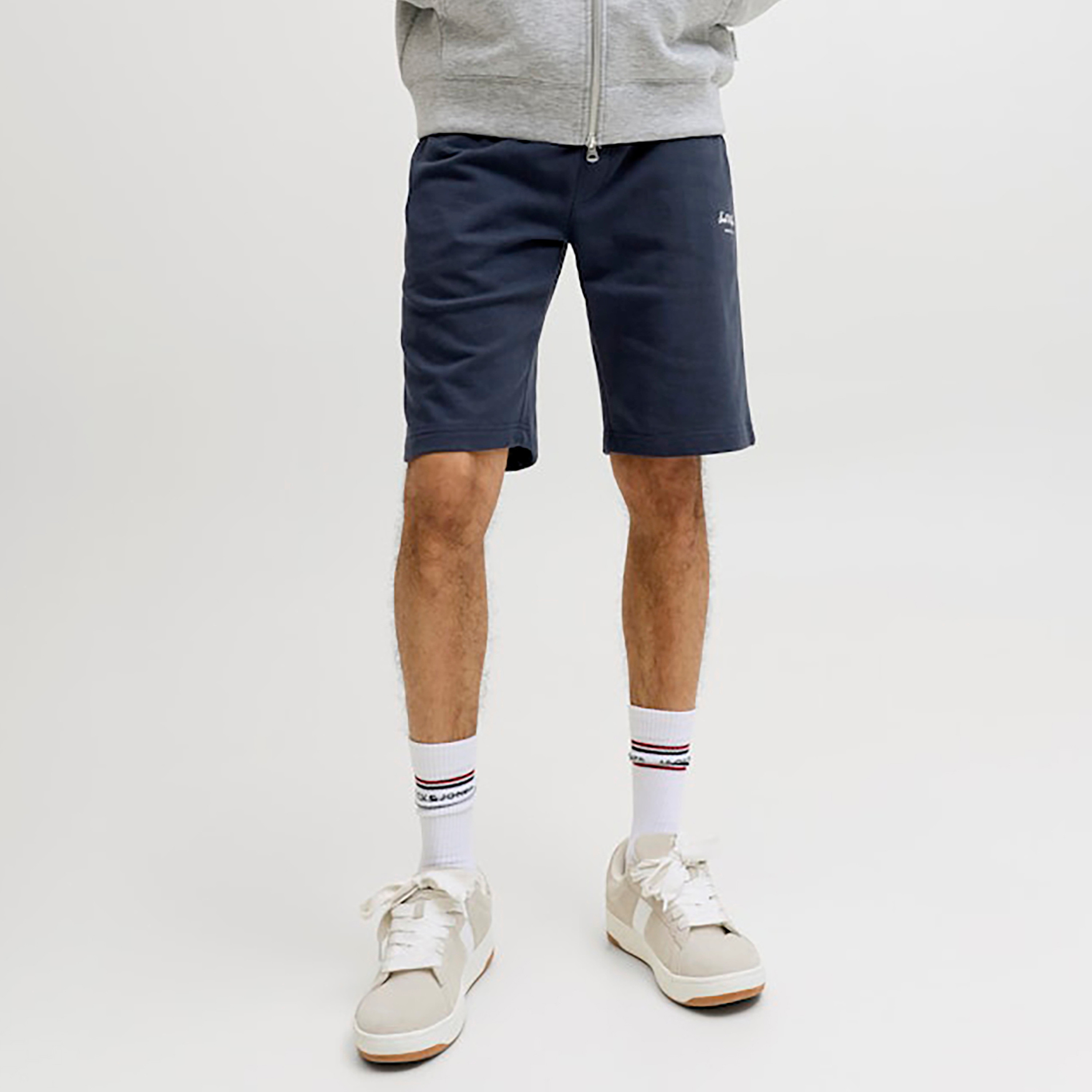 Jack & Jones Plain Mid-Rise Elasticated Drawstring Waist Men's Shorts-men-clothing-bottoms-shorts-image-13