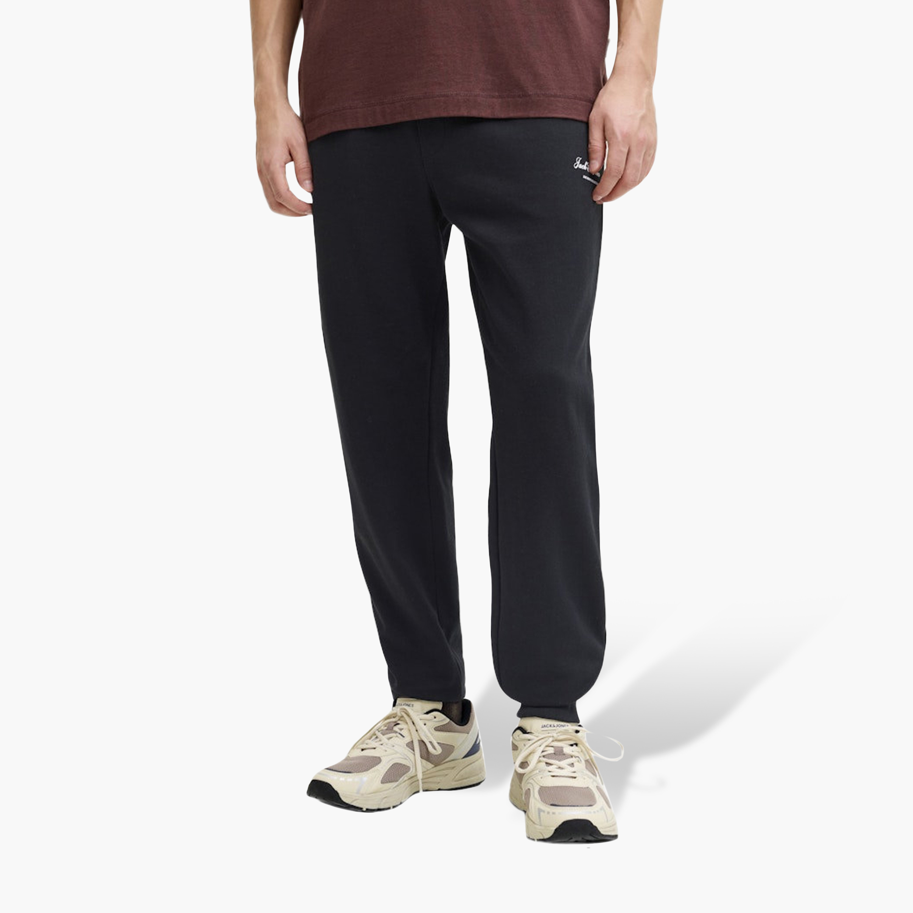 Jack & Jones Plain Mid Rise Drawstring Men's Sweatpants-men-clothing-bottoms-joggers-image-1