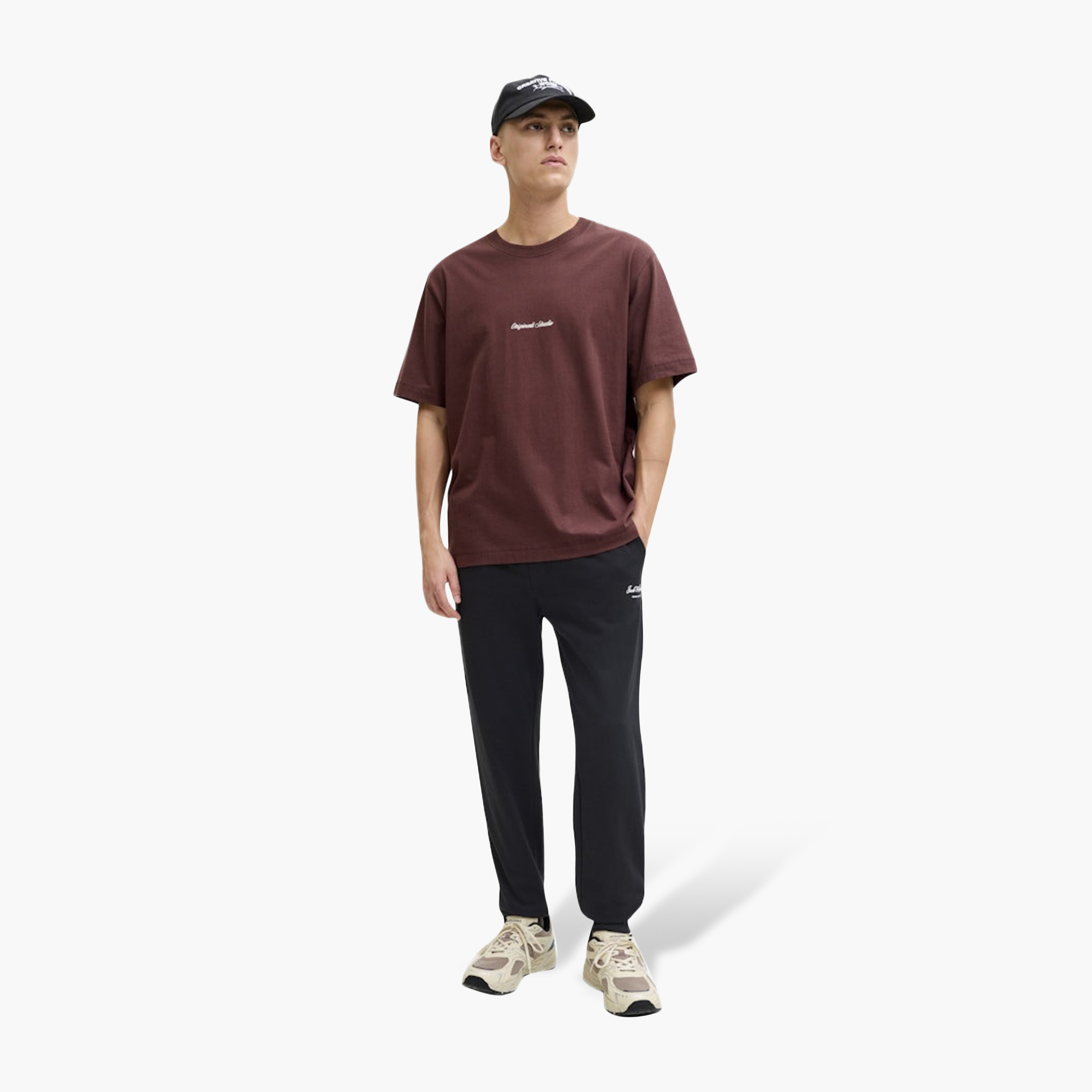 Jack & Jones Plain Mid Rise Drawstring Men's Sweatpants-men-clothing-bottoms-joggers-image-2