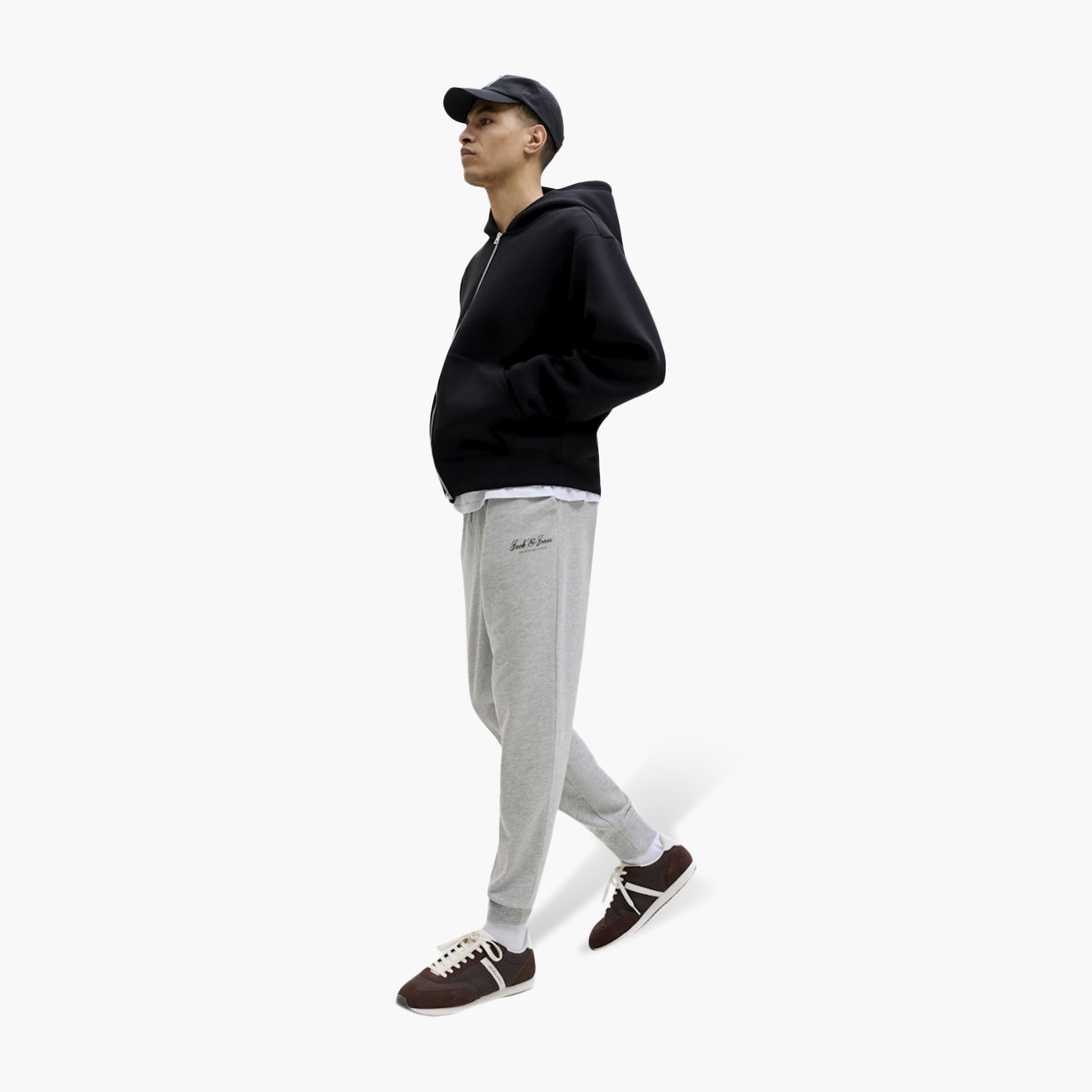 Jack & Jones Plain Mid Rise Drawstring Men's Sweatpants-men-clothing-bottoms-joggers-image-2