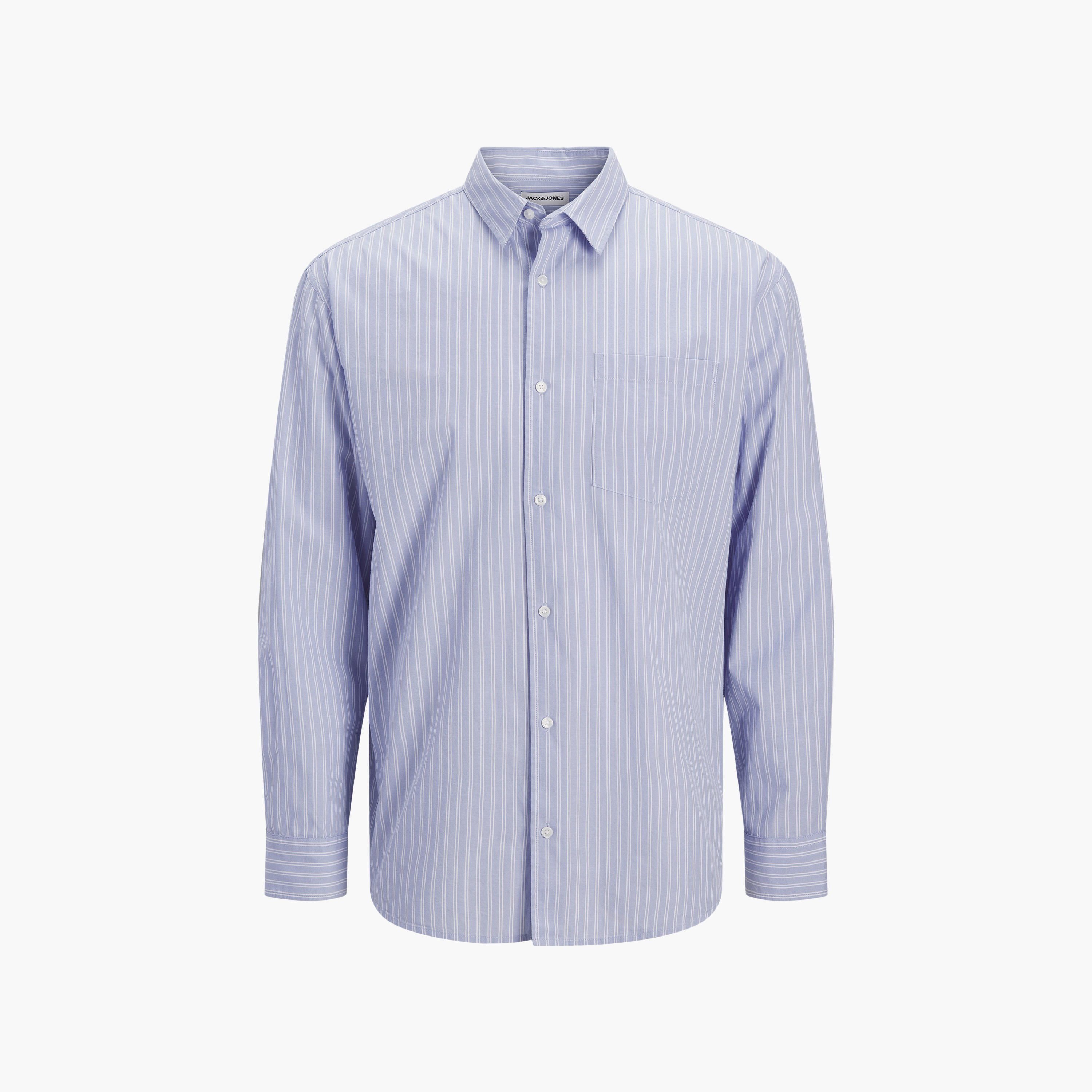 قميص رجالي مخطط بقصة مريحة بياقة مفرودة وأكمام طويلة من جاك آند جونز-men-clothing-shirts-image-5