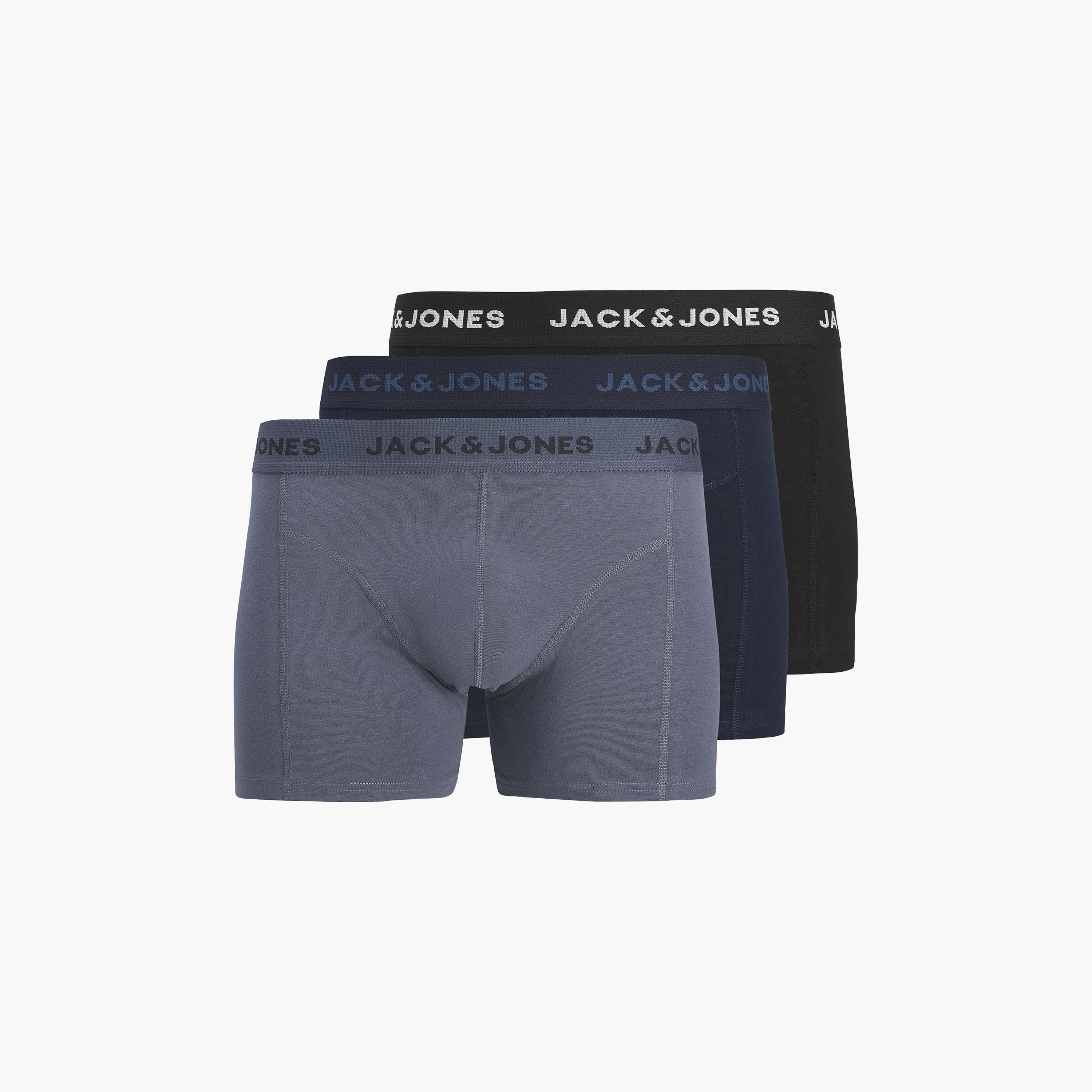 مجموعة من 3 سراويل داخلية للرجال برباط خصر مطبوع عليه العلامة التجارية من جاك اند جونز-men-clothing-innerwear-underwear-image-1