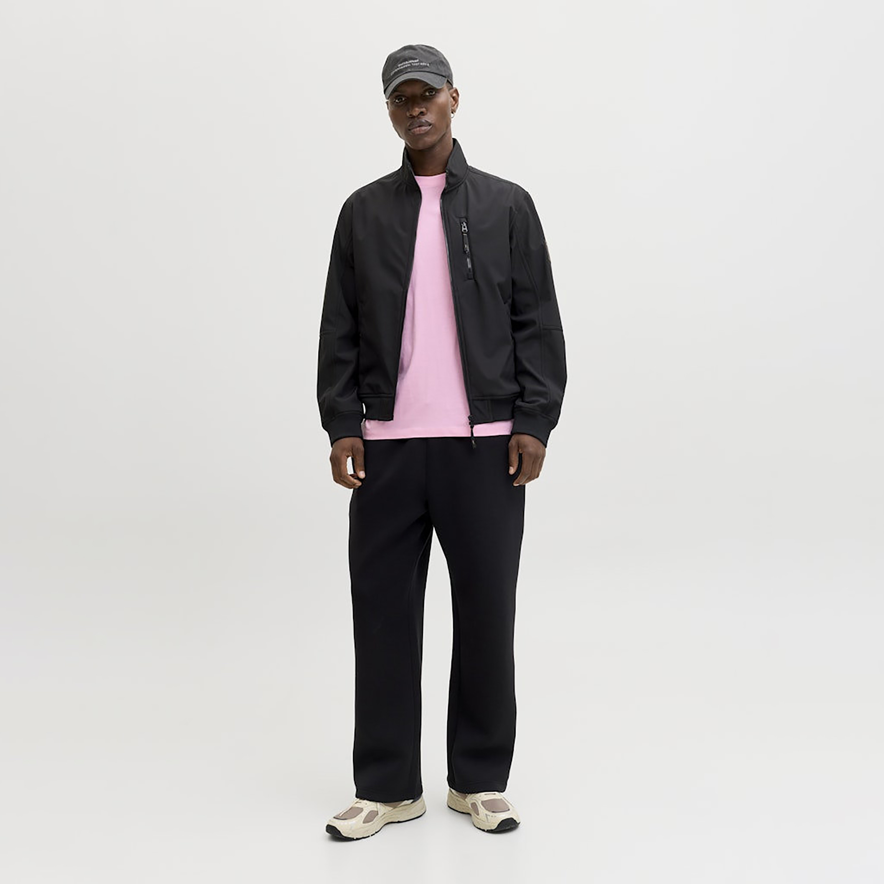 Jack & Jones Plain High Stan-Up Collar Long Sleeves Shoftshell Men's Jacket-men-clothing-jacketsandblazers-jackets-image-2