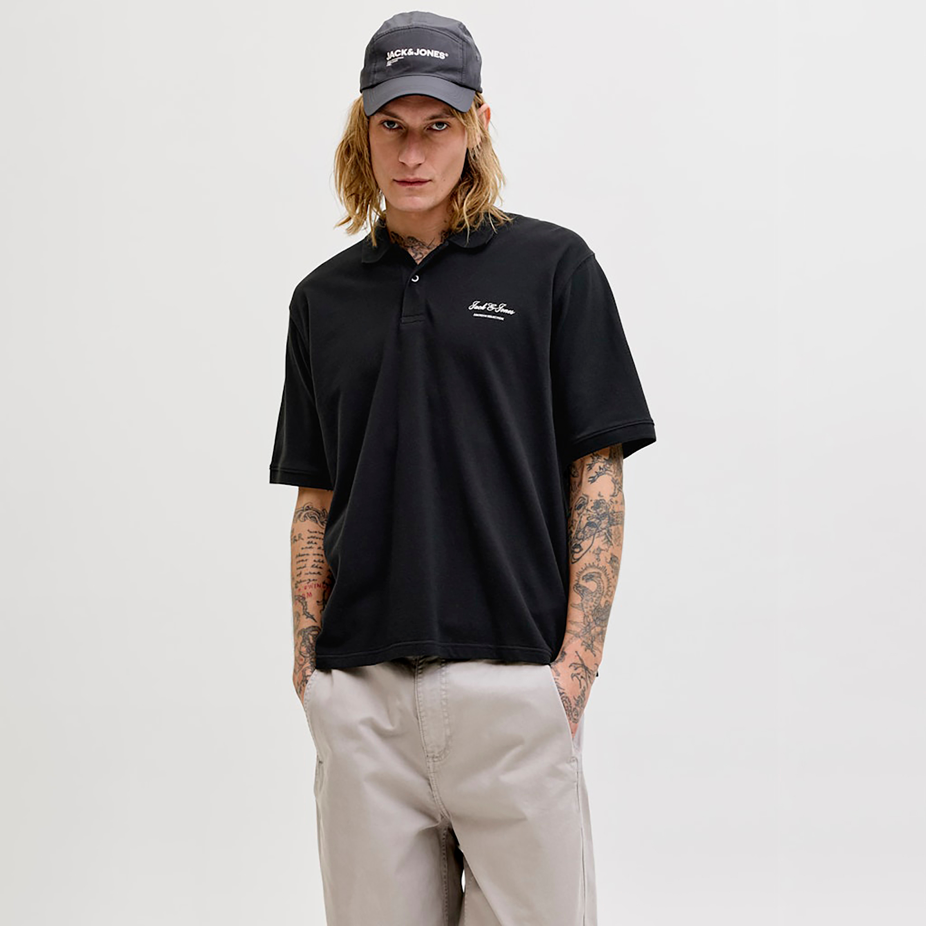 Jack & Jones Plain Collared Short Sleeves Men's Polo T-Shirt-men-clothing-tshirtsandpolos-polos-image-1