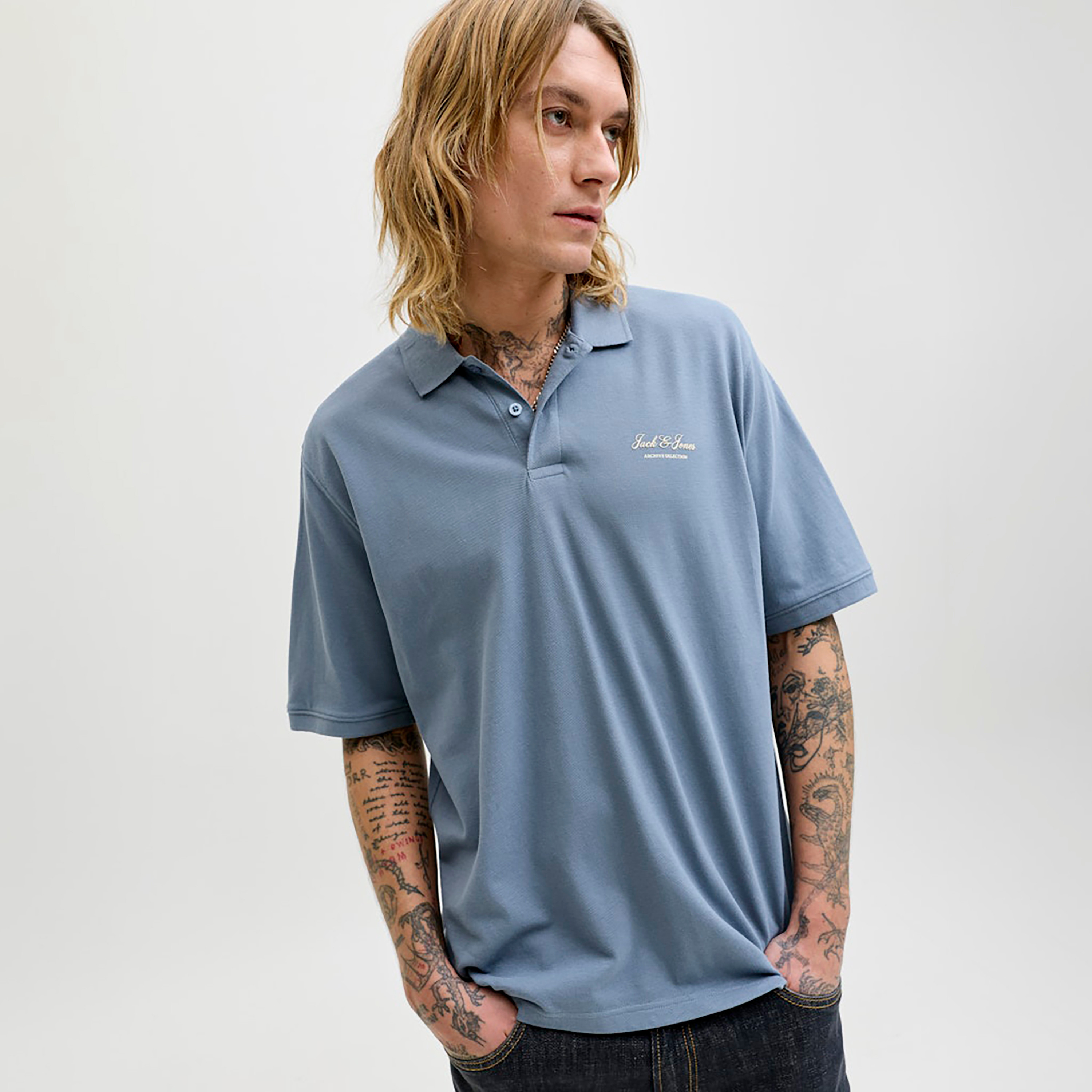 Jack & Jones Plain Collared Short Sleeves Men's Polo T-Shirt-men-clothing-tshirtsandpolos-polos-image-2