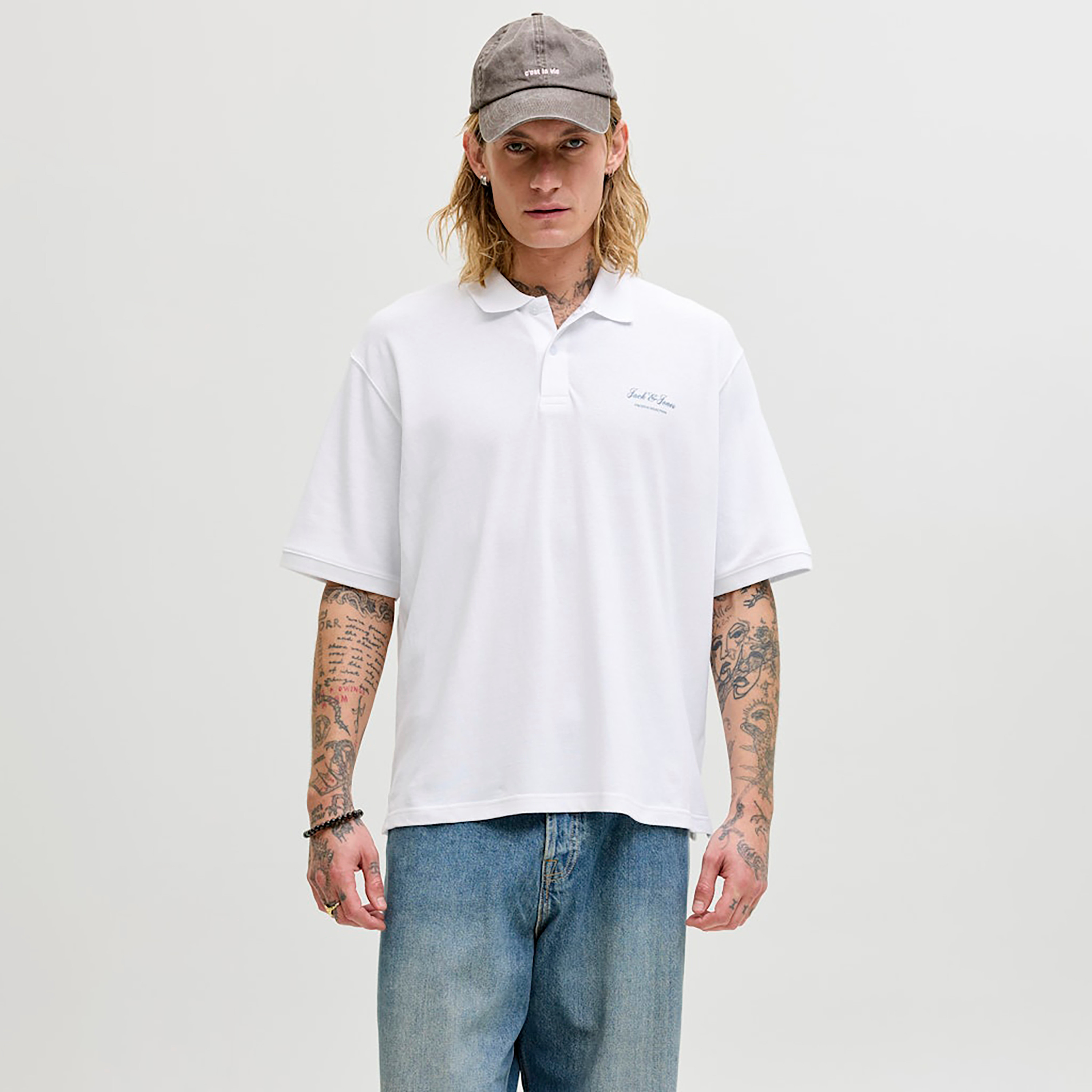 تي شيرت بولو رجالي سادة بياقة وأكمام قصيرة من جاك اند جونز-men-clothing-tshirtsandpolos-polos-image-14