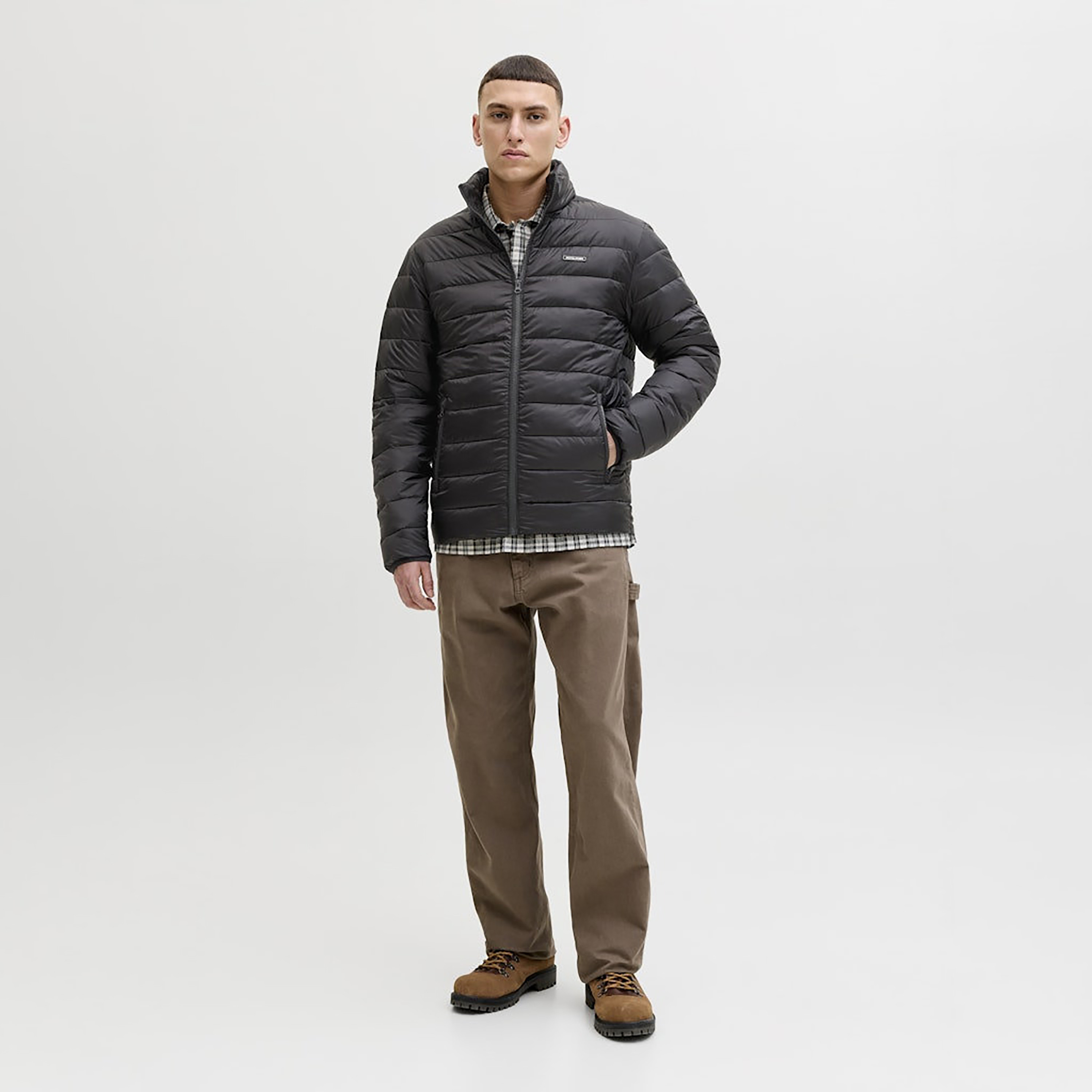 Jack & Jones Plain High Stan-Up Collar Long Sleeves Men's Puffer Jacket-men-clothing-jacketsandblazers-jackets-image-2