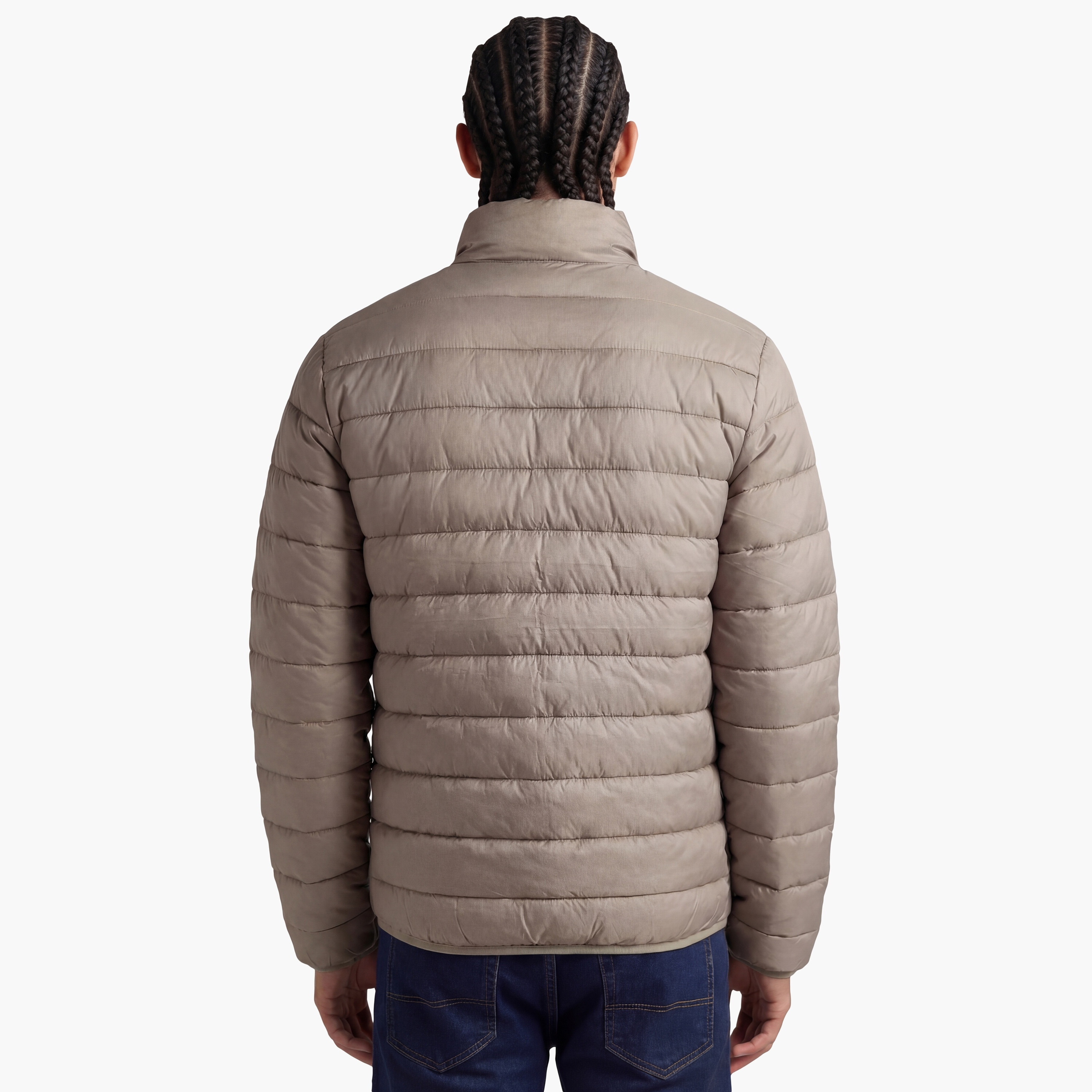 جاكيت "بافر" رجالي سادة بياقة عالية وأكمام طويلة من جاك آند جونز-men-clothing-jacketsandblazers-jackets-image-9