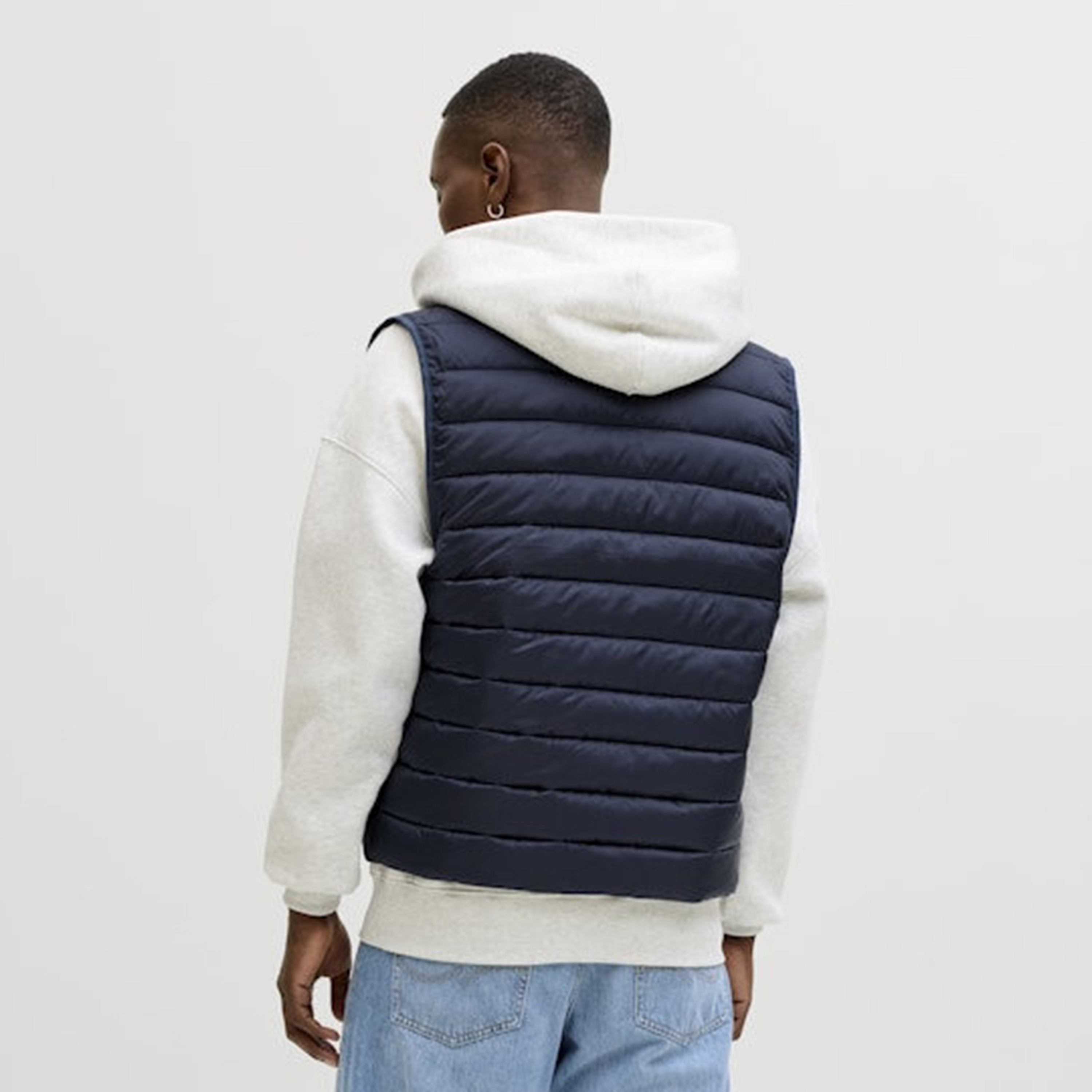 Jack & Jones Plain High Stand-Up Collar Sleeveless Puffer Men's Gilet-men-clothing-jacketsandblazers-jackets-image-11
