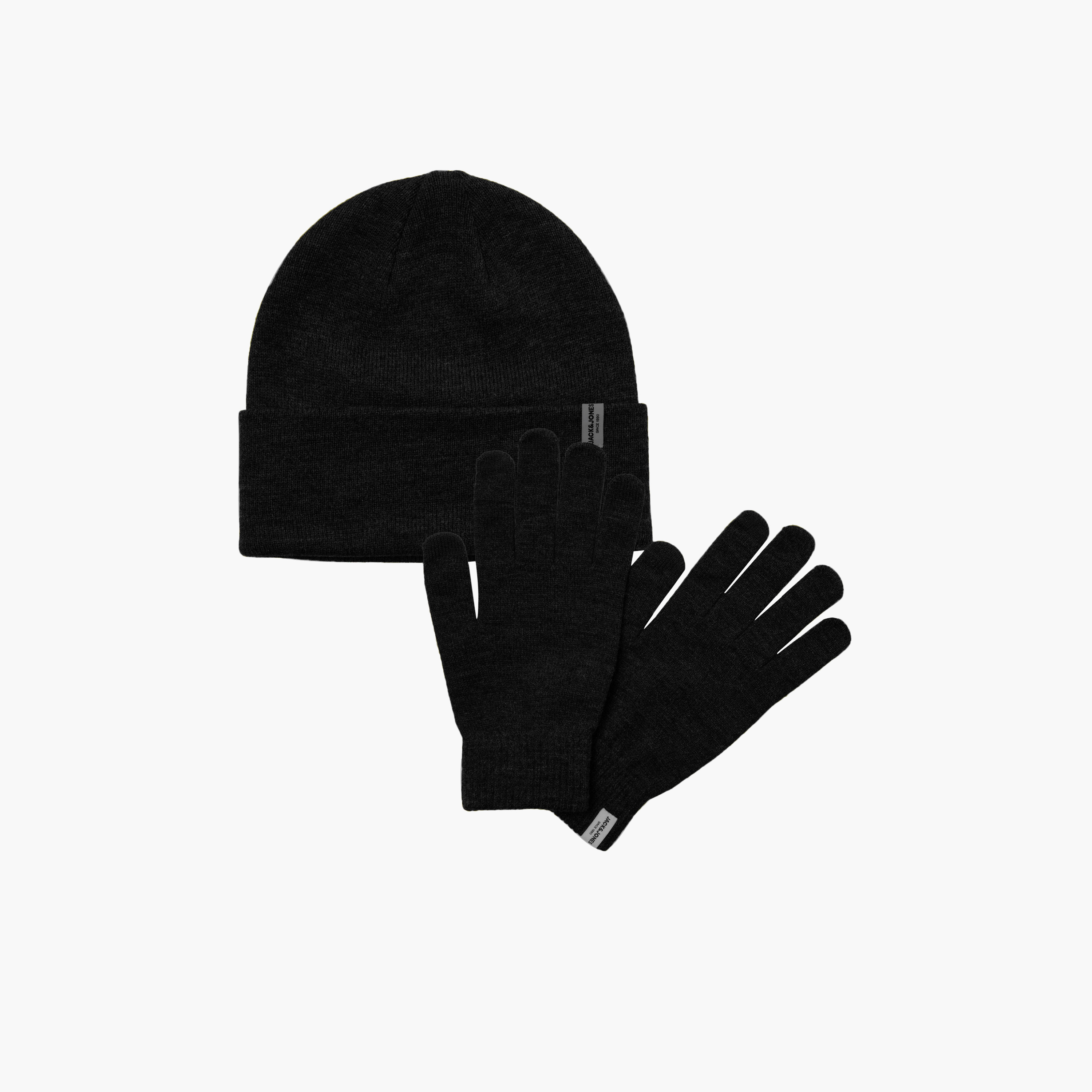 طقم قبعة وقفازات رجالي سادة من جاك آند جونز-men-caps-image-1