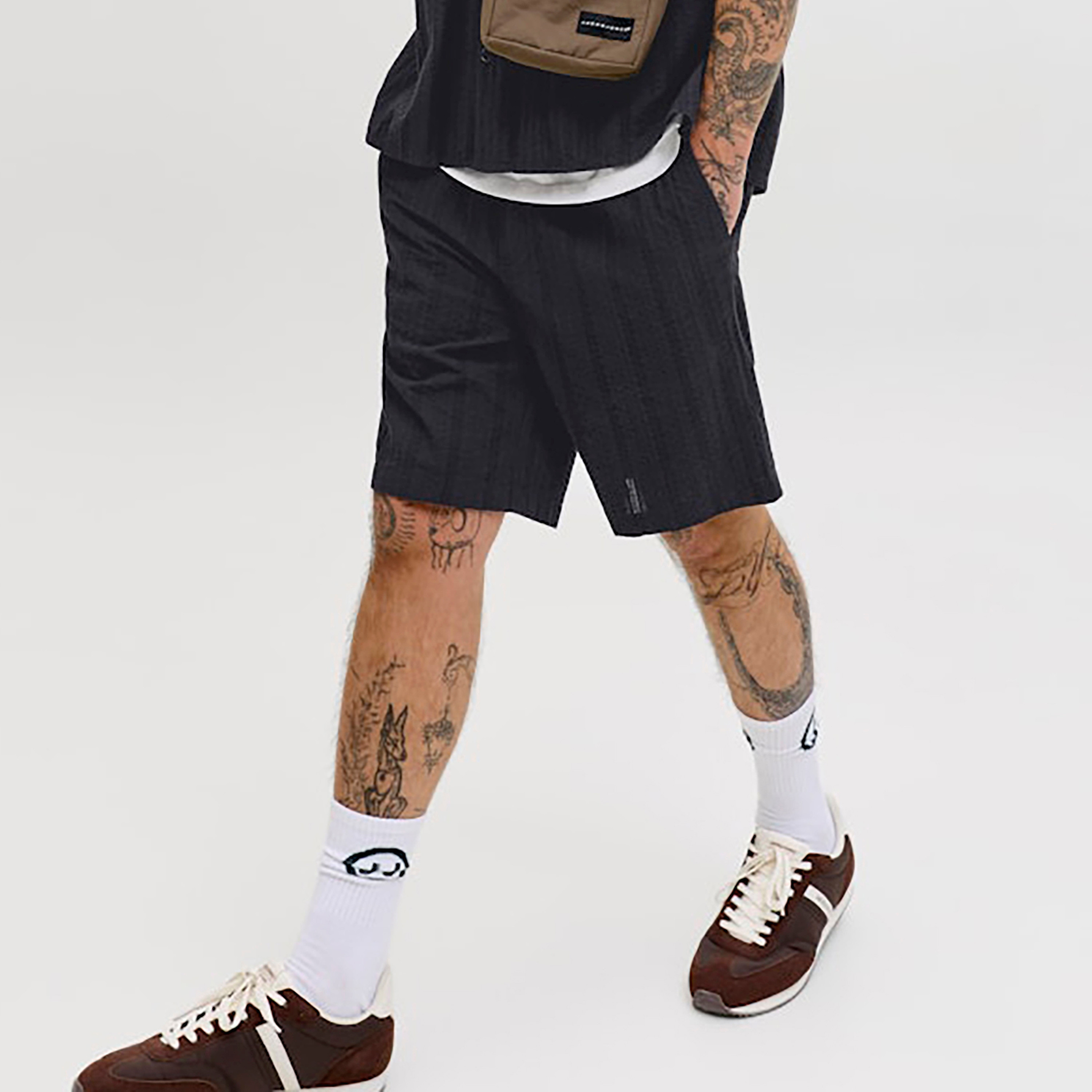 Jack & Jones Plain Mid-Rise Elasticated Drawstring Waist Men's Shorts-men-clothing-bottoms-shorts-image-5