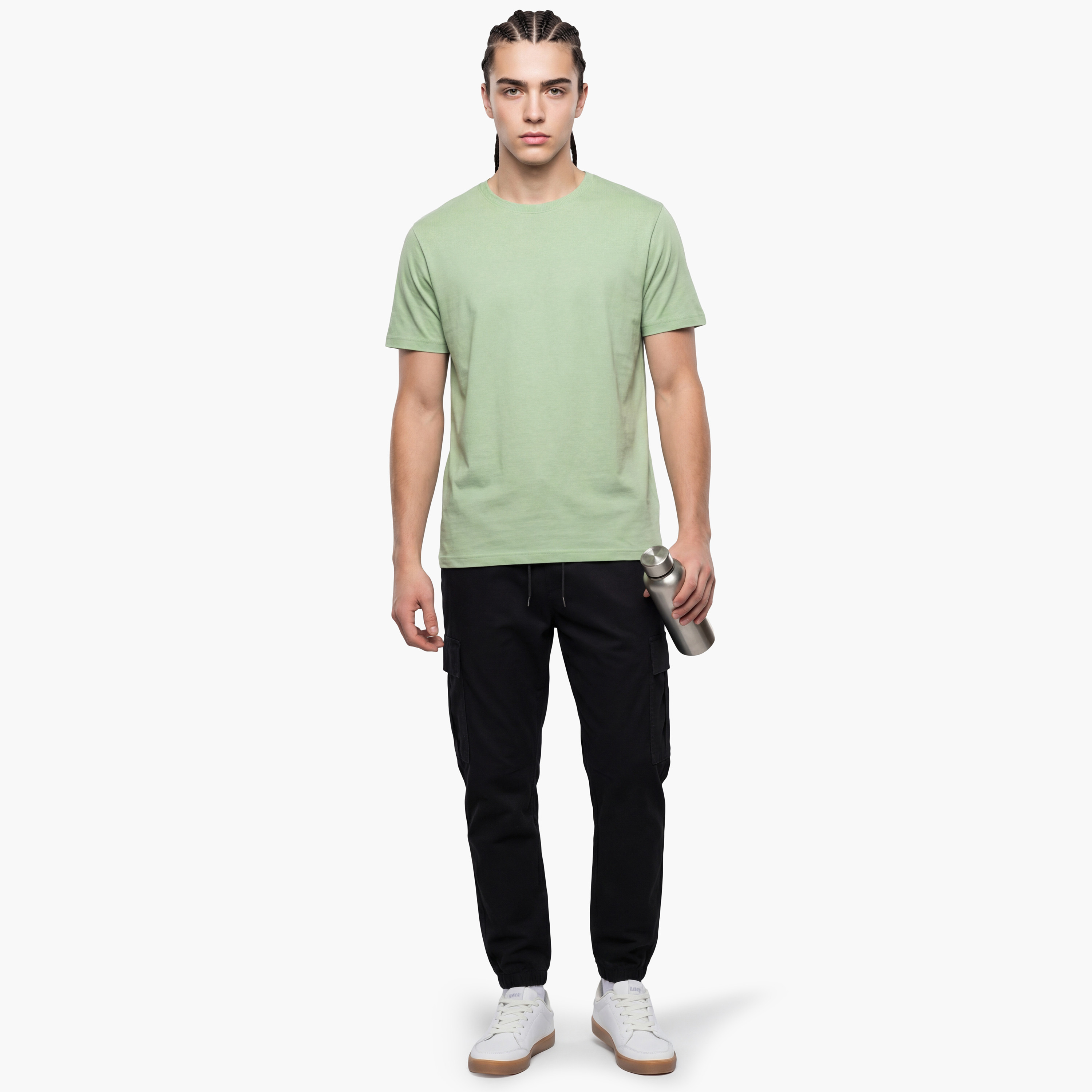 بنطلون جوجر "كارغو" رجالي سادة بخصر متوسط وأربطة من جاك آند جونز-men-clothing-bottoms-trousersandchinos-trousers-image-2