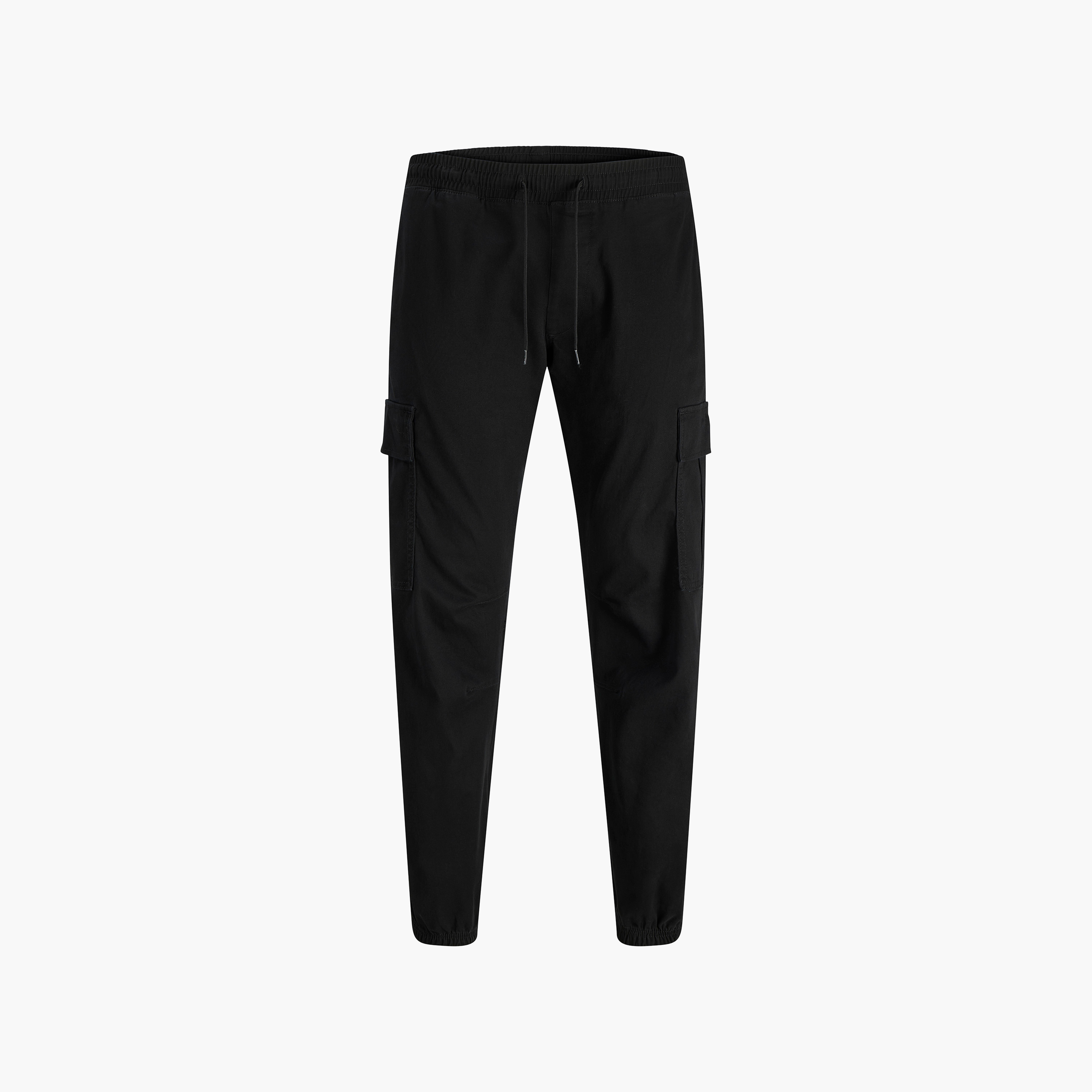 بنطلون جوجر "كارغو" رجالي سادة بخصر متوسط وأربطة من جاك آند جونز-men-clothing-bottoms-trousersandchinos-trousers-image-5