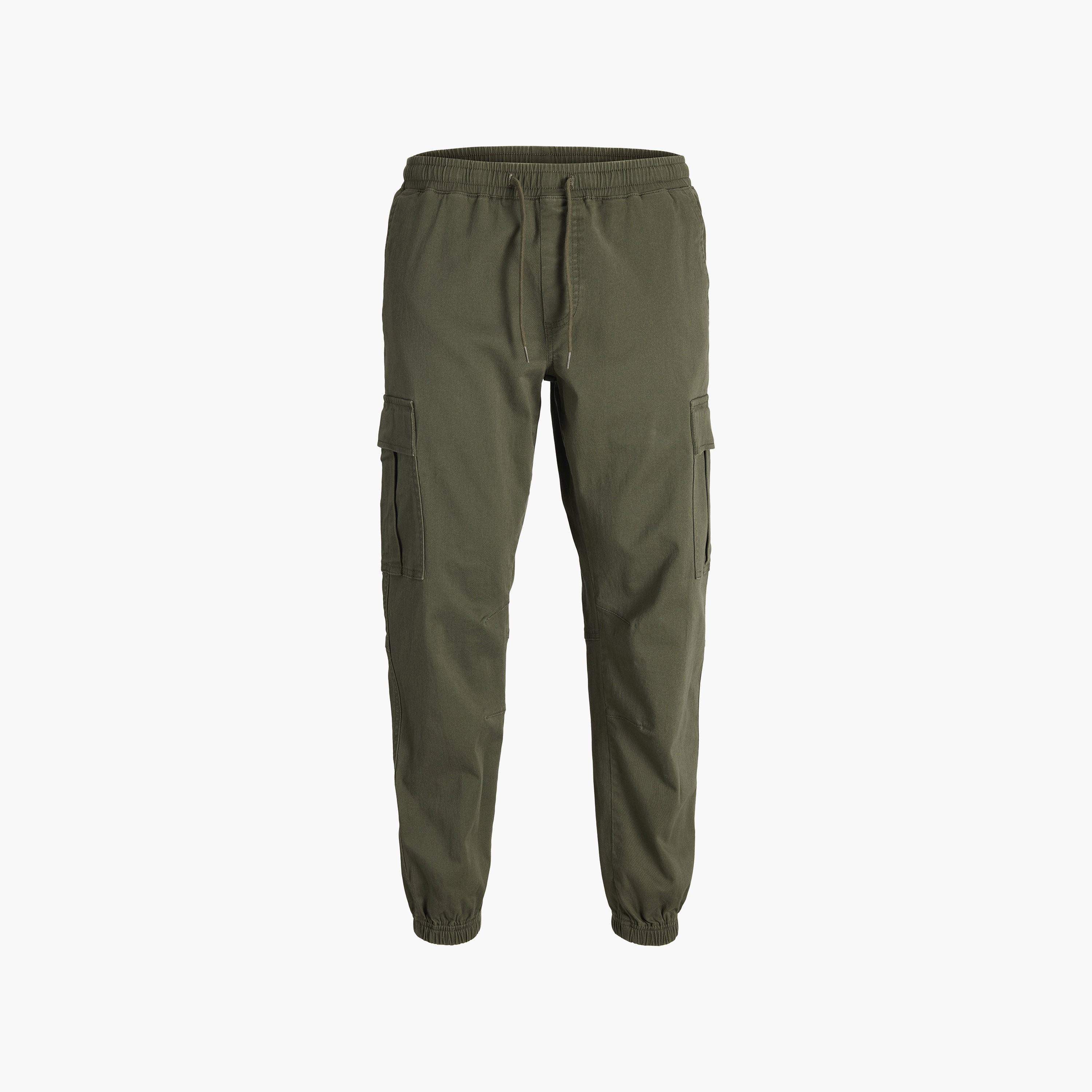 بنطلون جوجر "كارغو" رجالي سادة بخصر متوسط وأربطة من جاك آند جونز-men-clothing-bottoms-trousersandchinos-trousers-image-12