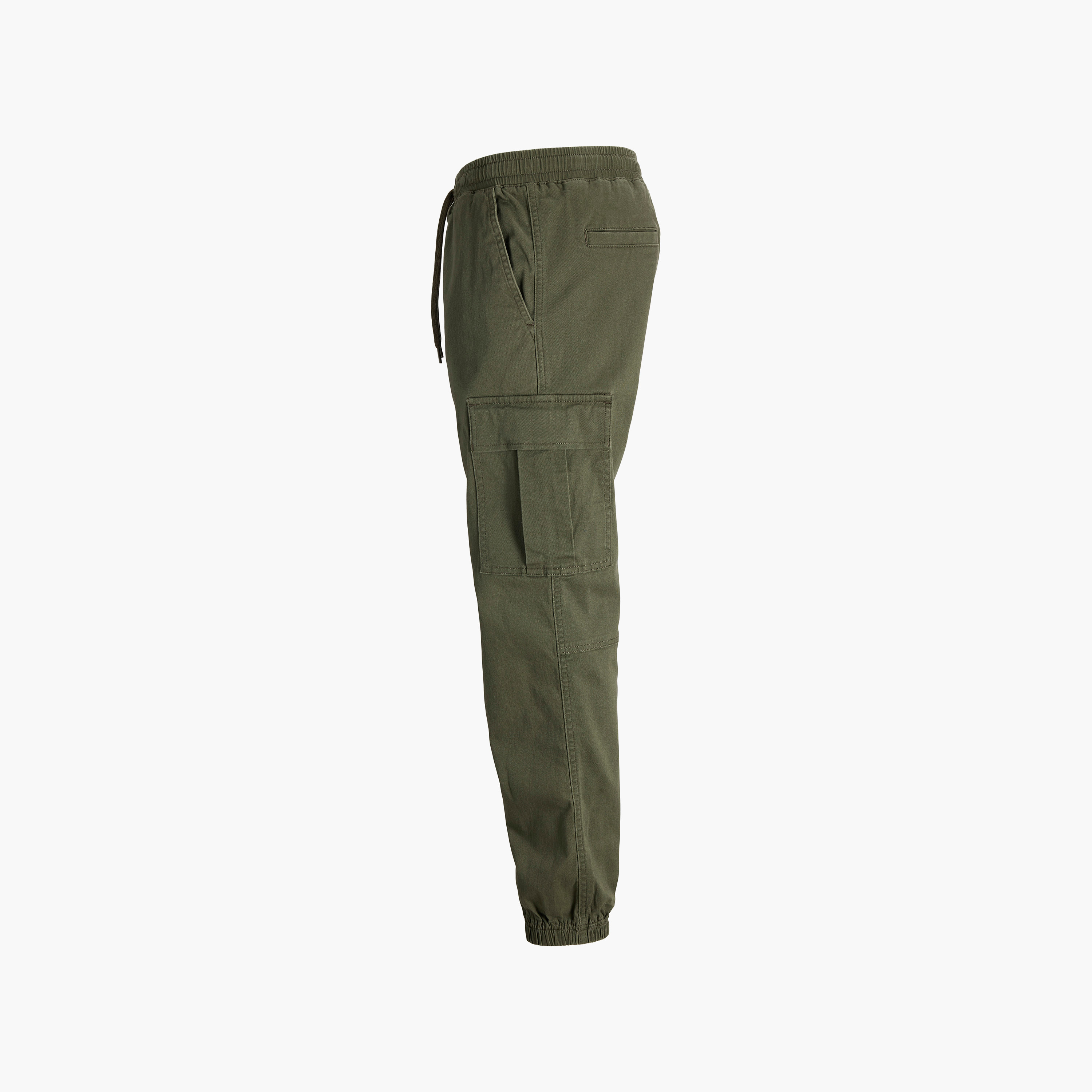 بنطلون جوجر "كارغو" رجالي سادة بخصر متوسط وأربطة من جاك آند جونز-men-clothing-bottoms-trousersandchinos-trousers-image-14