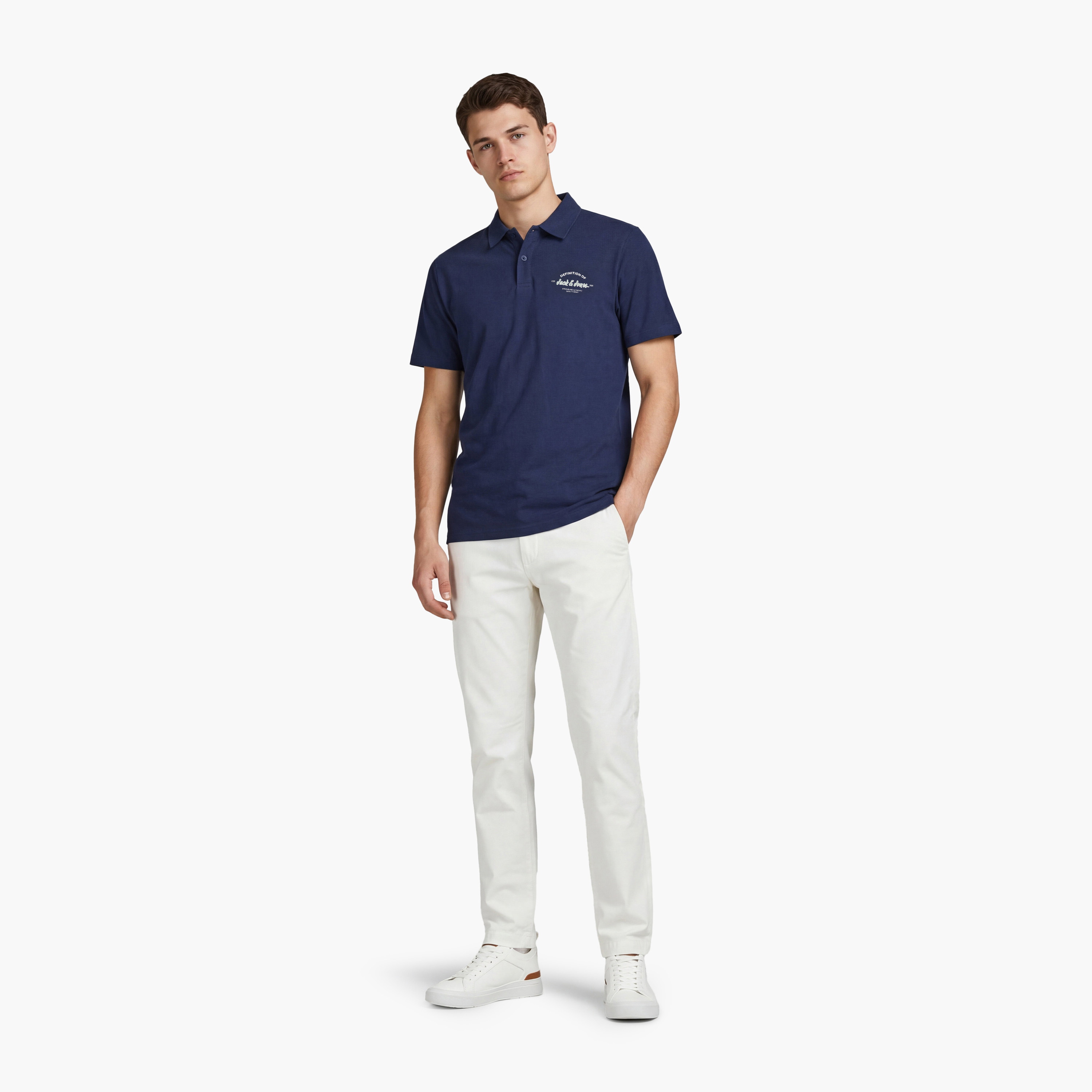 Jack & Jones Plus Size Plain Collared Short Sleeves Men's Polo T-Shirt-men-clothing-tshirtsandpolos-polos-image-2