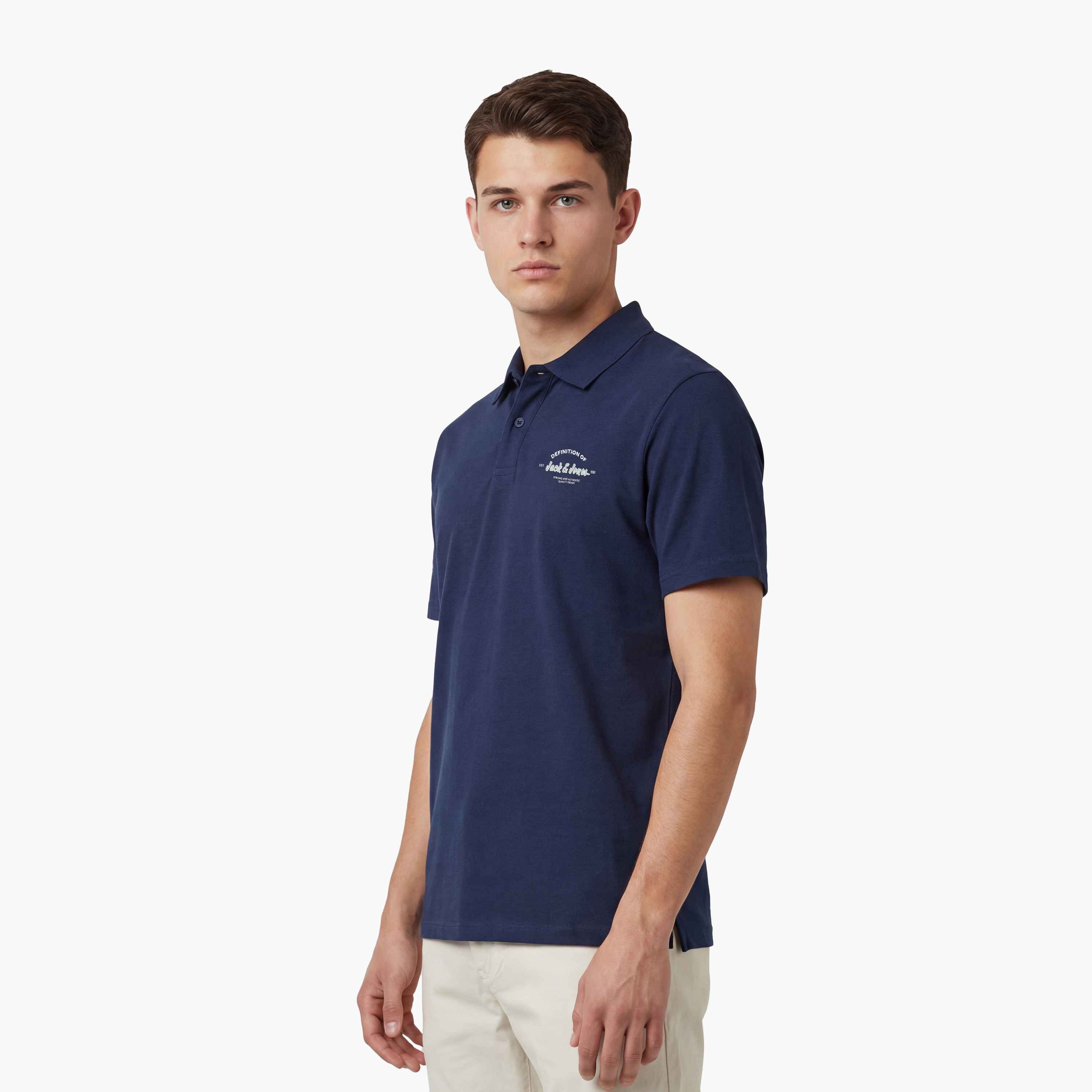 Jack & Jones Plus Size Plain Collared Short Sleeves Men's Polo T-Shirt-men-clothing-tshirtsandpolos-polos-image-3