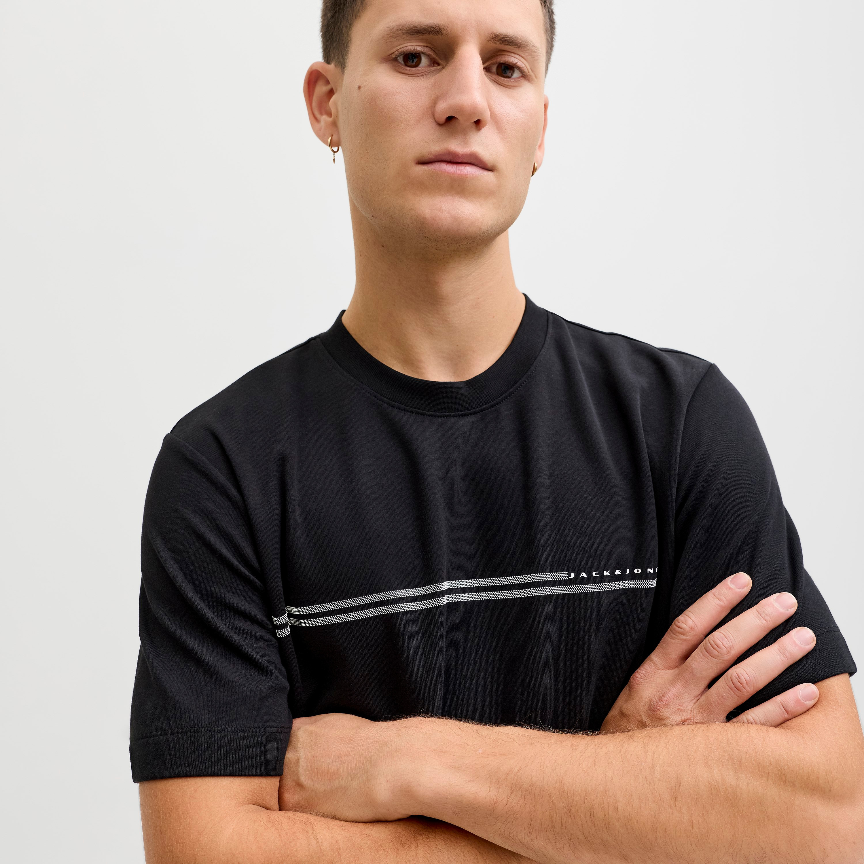 Jack & Jones Stripes Crew Neck Short Sleeves Men's T-Shirt-men-clothing-tshirtsandpolos-tshirts-image-3