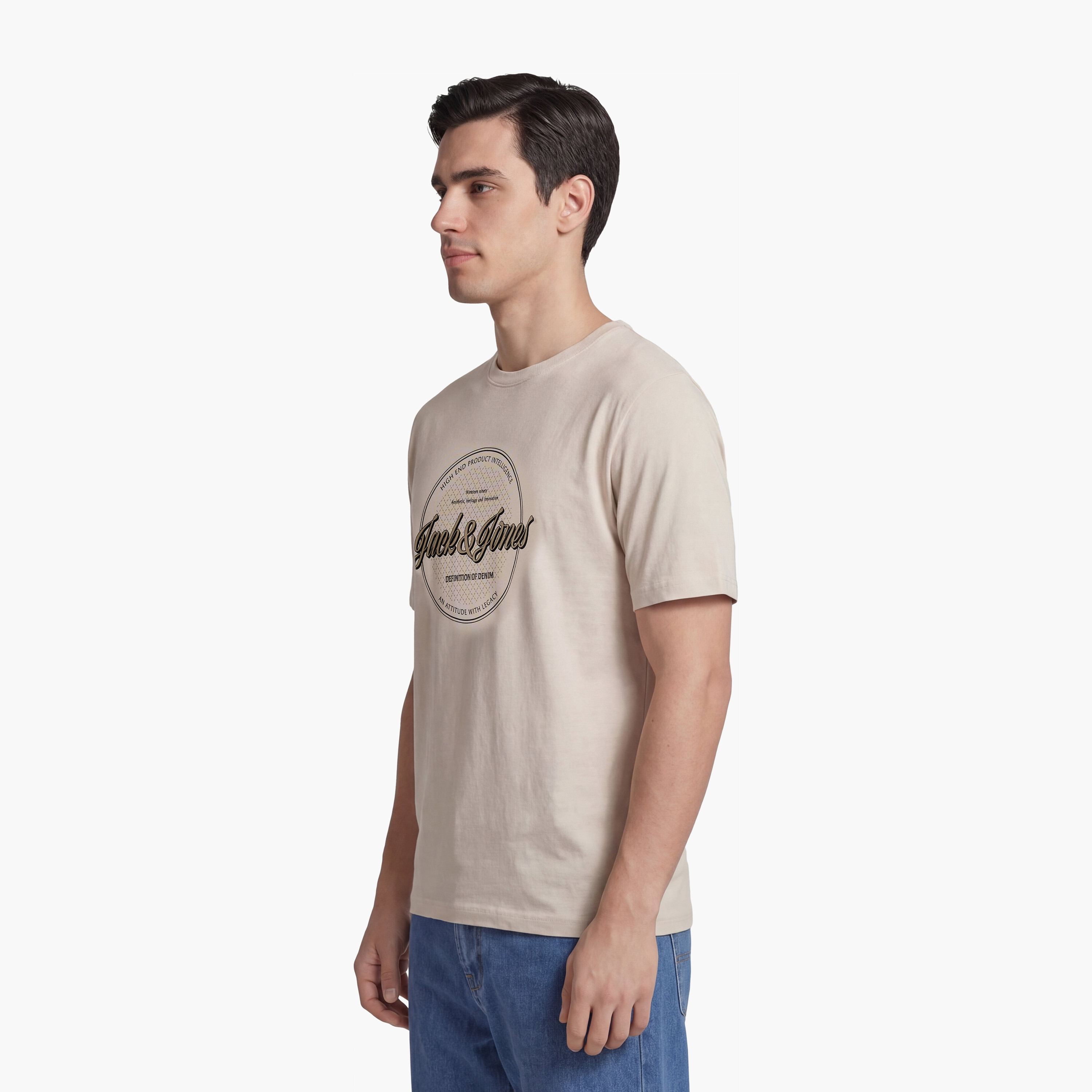 تيشيرت رجالي مطبوع برسومات بياقة دائرية وأكمام قصيرة من جاك ان جونز-men-clothing-tshirtsandpolos-tshirts-image-4