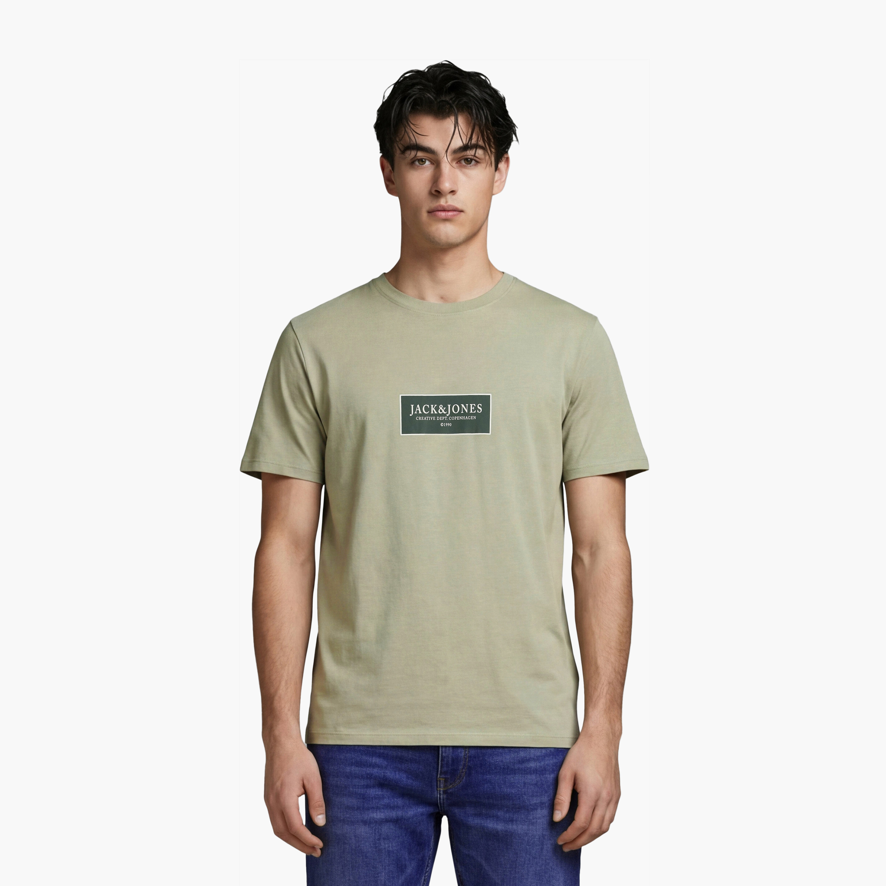تيشيرت رجالي مطبوع برسومات بياقة دائرية وأكمام قصيرة من جاك ان جونز-men-clothing-tshirtsandpolos-tshirts-image-9