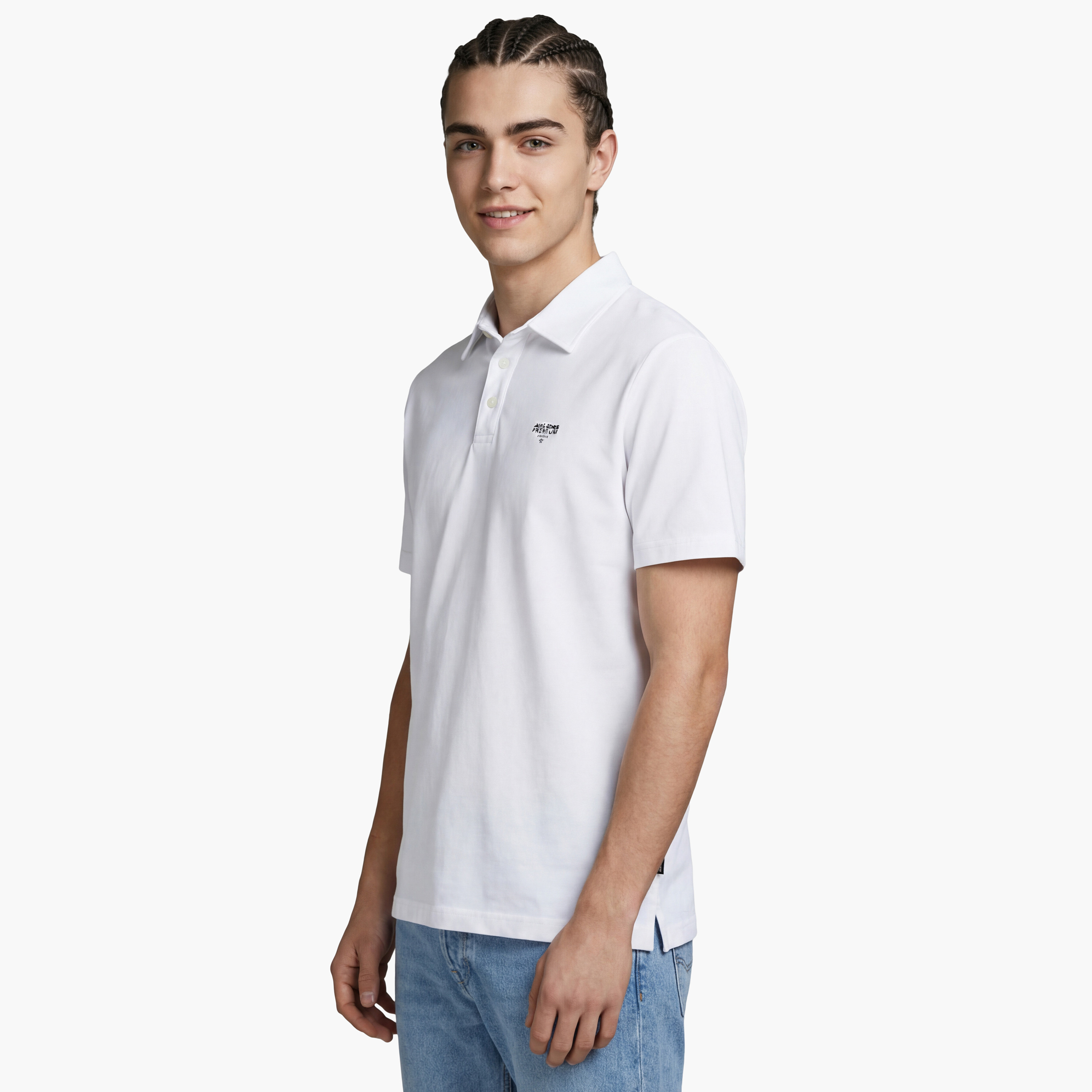تيشيرت بولو رجالي سادة بأكمام قصيرة من جاك آند جونز-men-clothing-tshirtsandpolos-polos-image-3