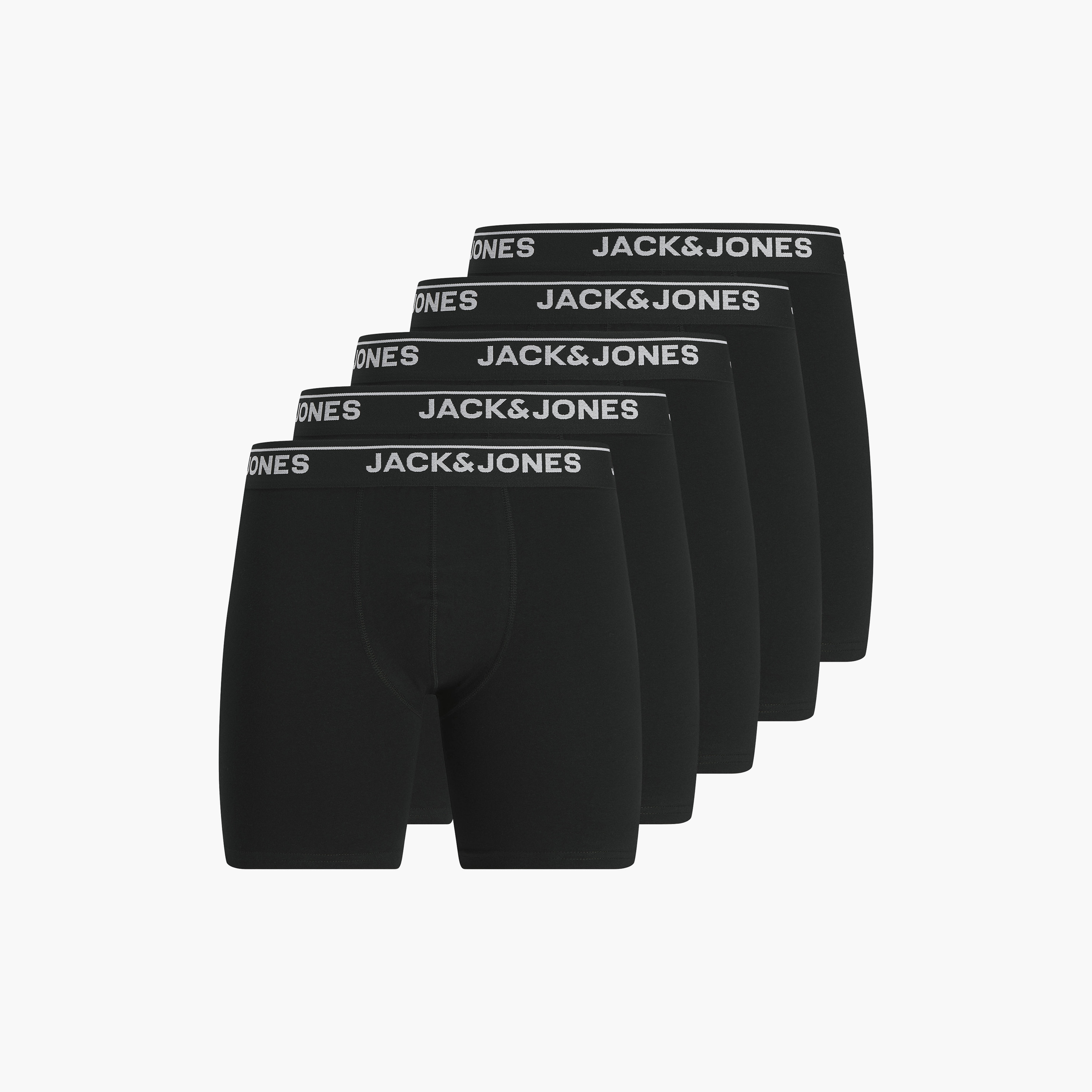 طقم 5 سراويل داخلية (بوكسر بريفز) بخصر مطبوع بشعار الماركة من جاك آند جونز-men-clothing-innerwear-underwear-image-1