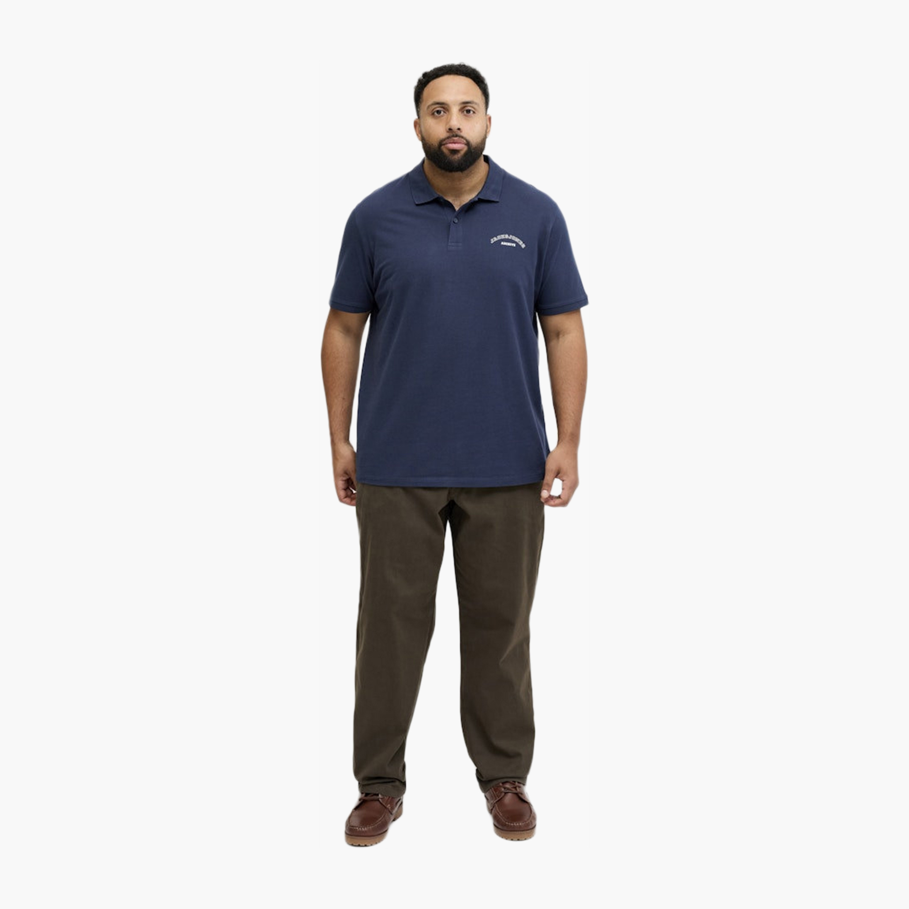 Jack & Jones Plus Size Plain Collared Short Sleeves Men's Polo T-Shirt-men-clothing-tshirtsandpolos-polos-image-2