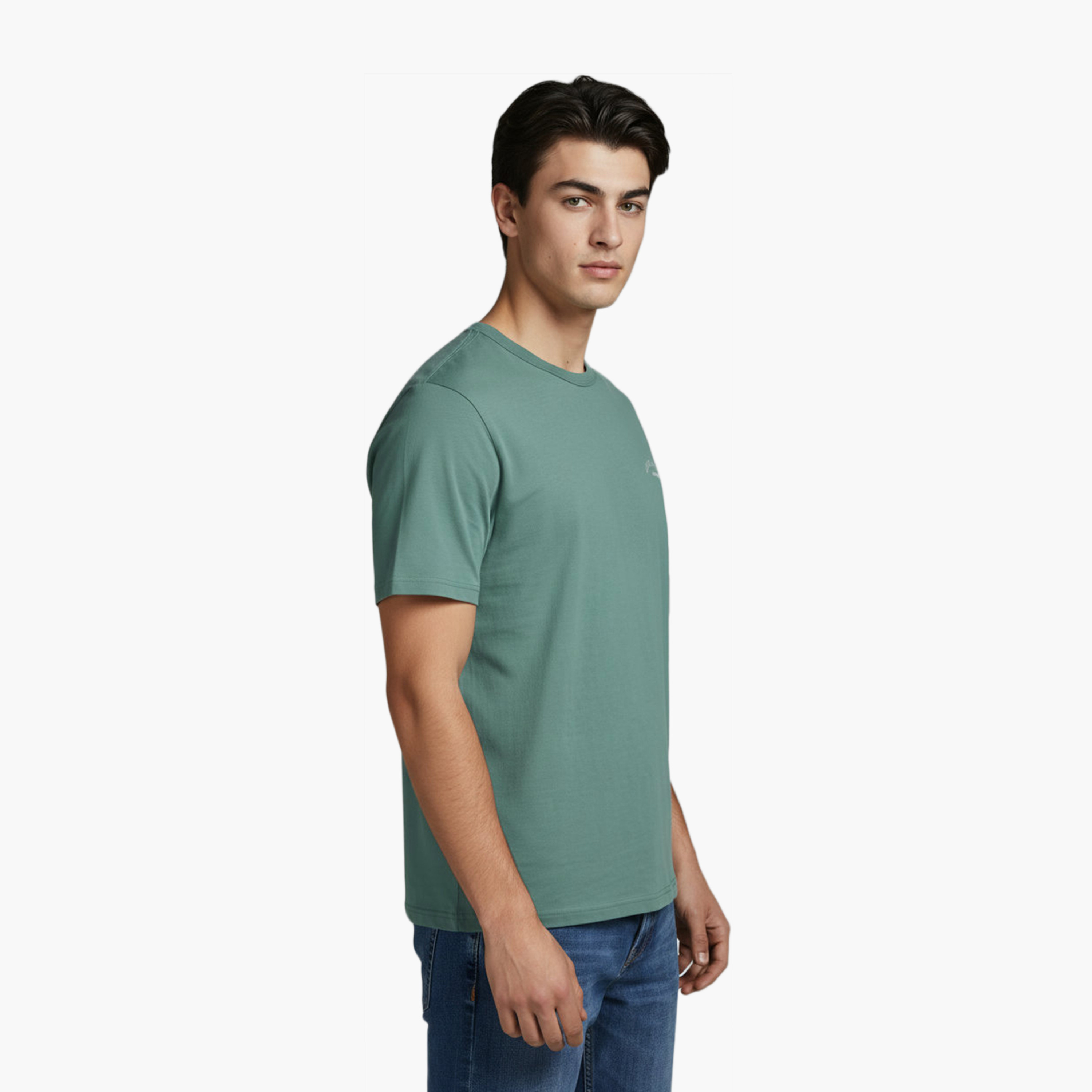 تي شيرت رجالي بلس سادة برقبة دائرية وأكمام قصيرة من جاك آند جونز-men-clothing-tshirtsandpolos-tshirts-image-3