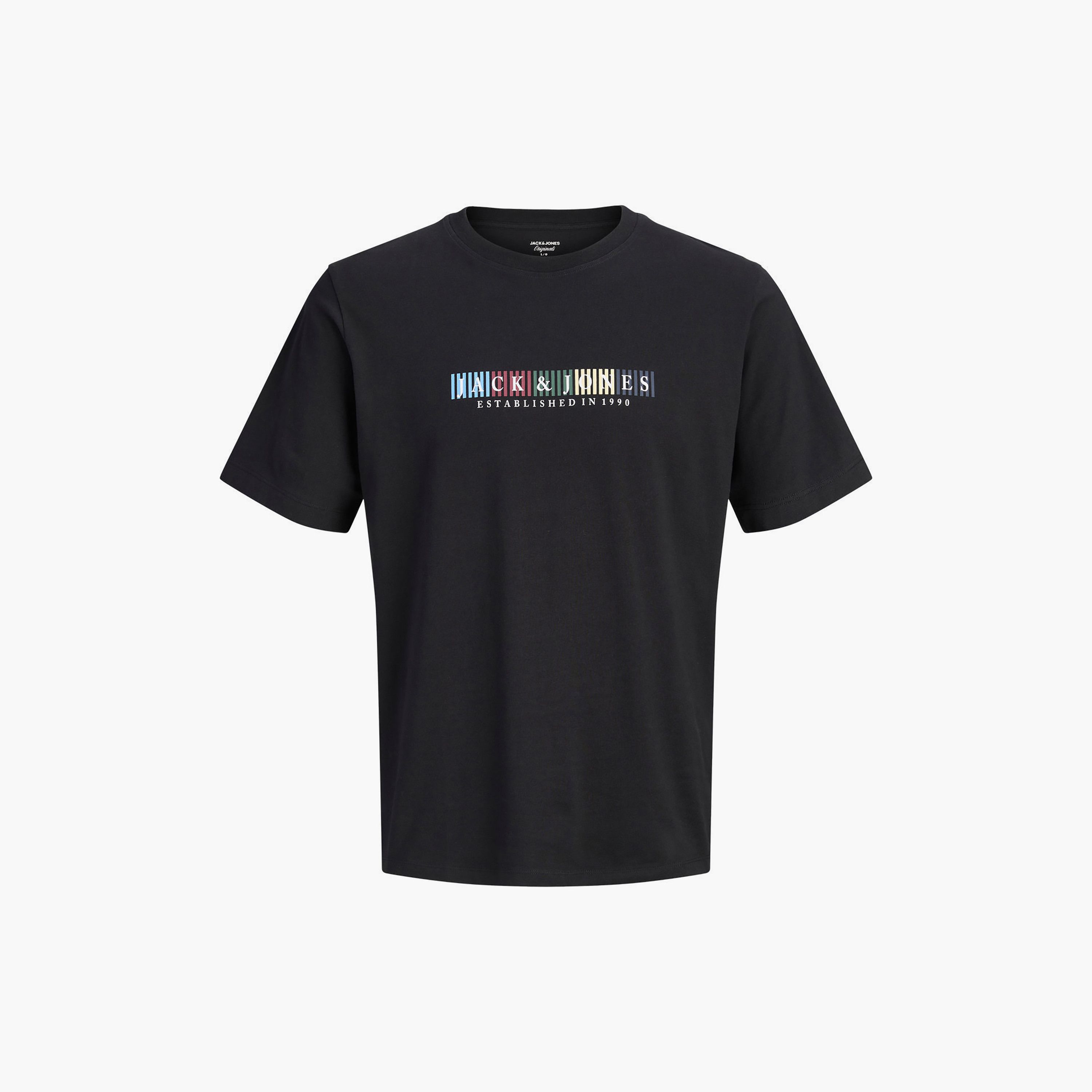 تيشيرت رجالي مطبوع بشعار الماركة بفتحة رقبة مستديرة وأكمام قصيرة من جاك آند جونز-men-clothing-tshirtsandpolos-tshirts-image-5