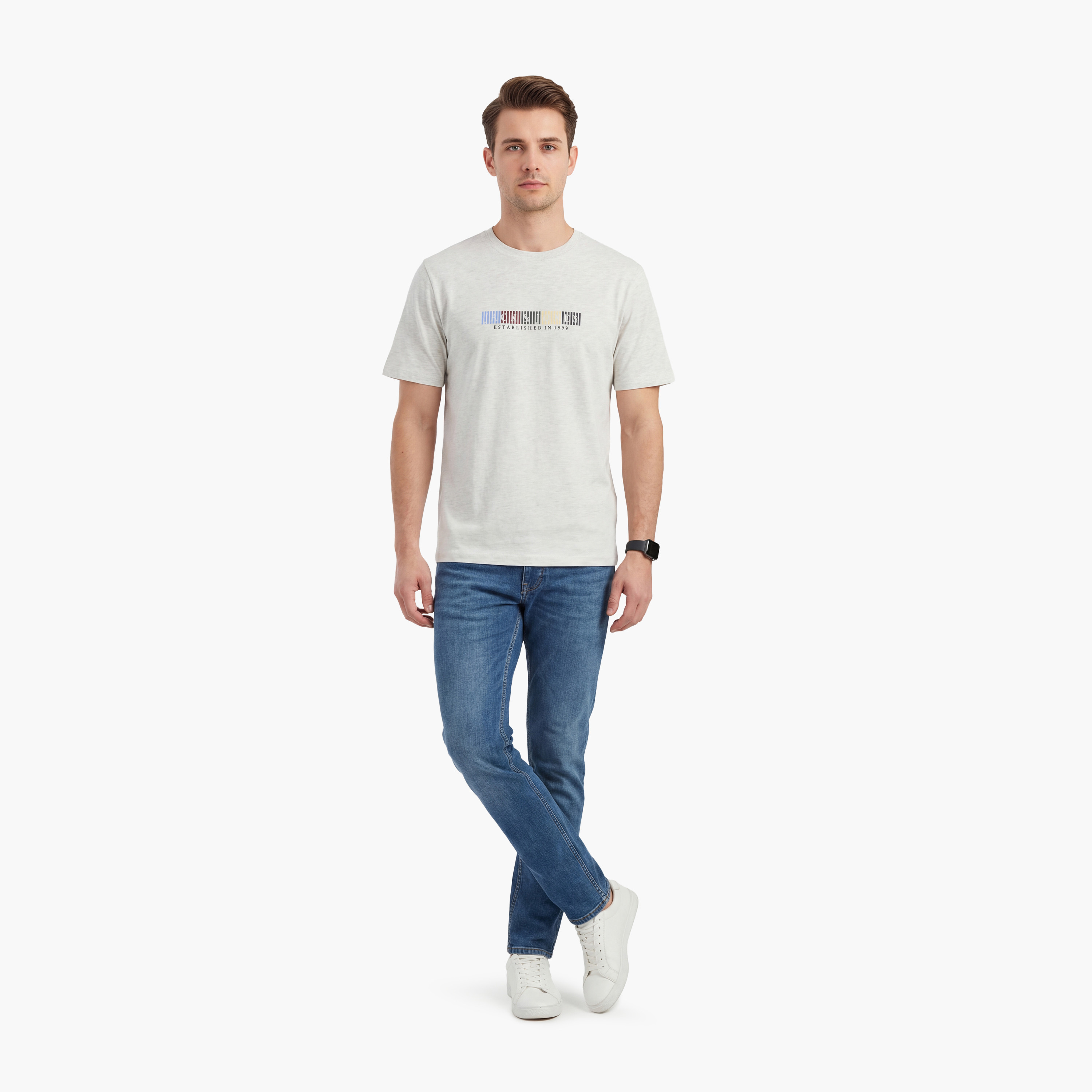 تيشيرت رجالي مطبوع بشعار الماركة بفتحة رقبة مستديرة وأكمام قصيرة من جاك آند جونز-men-clothing-tshirtsandpolos-tshirts-image-22